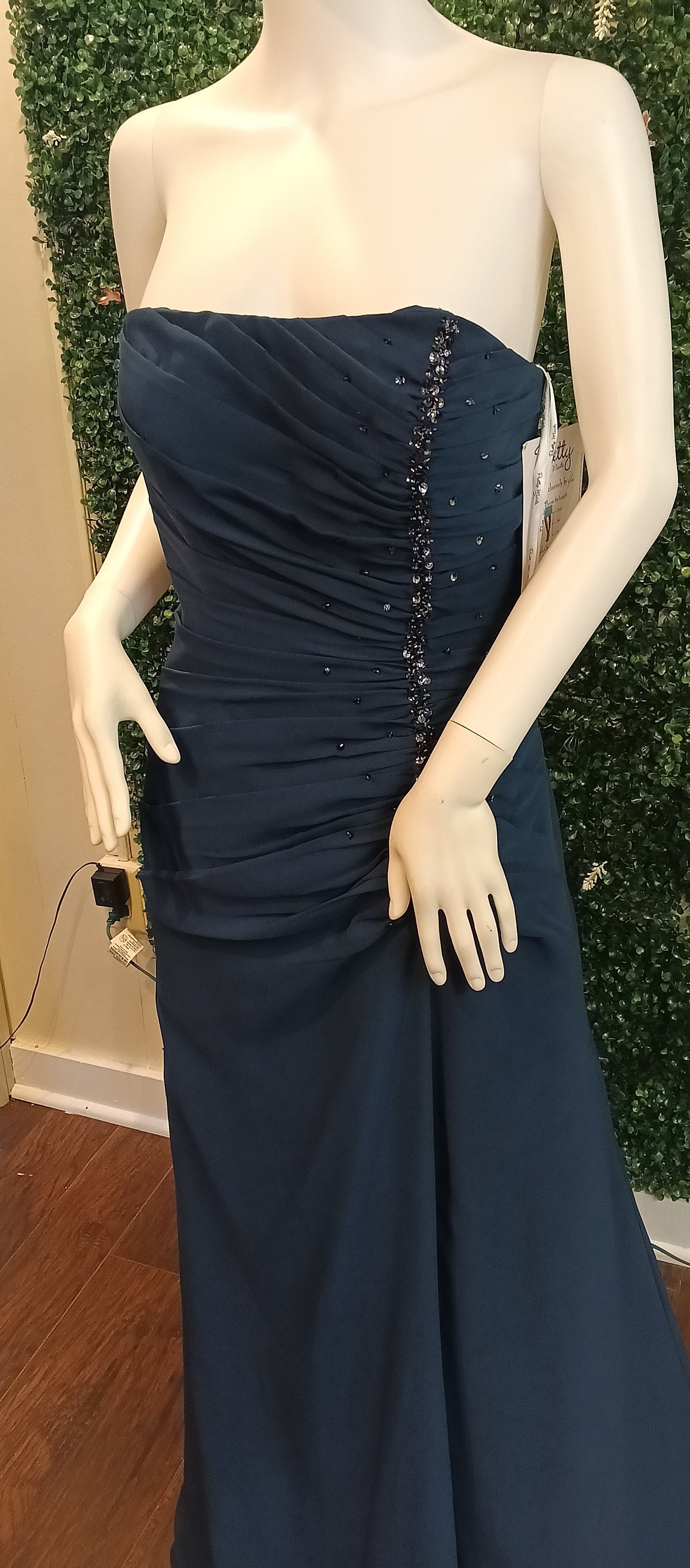 Pretty maids Navy Blue chiffon formal dress