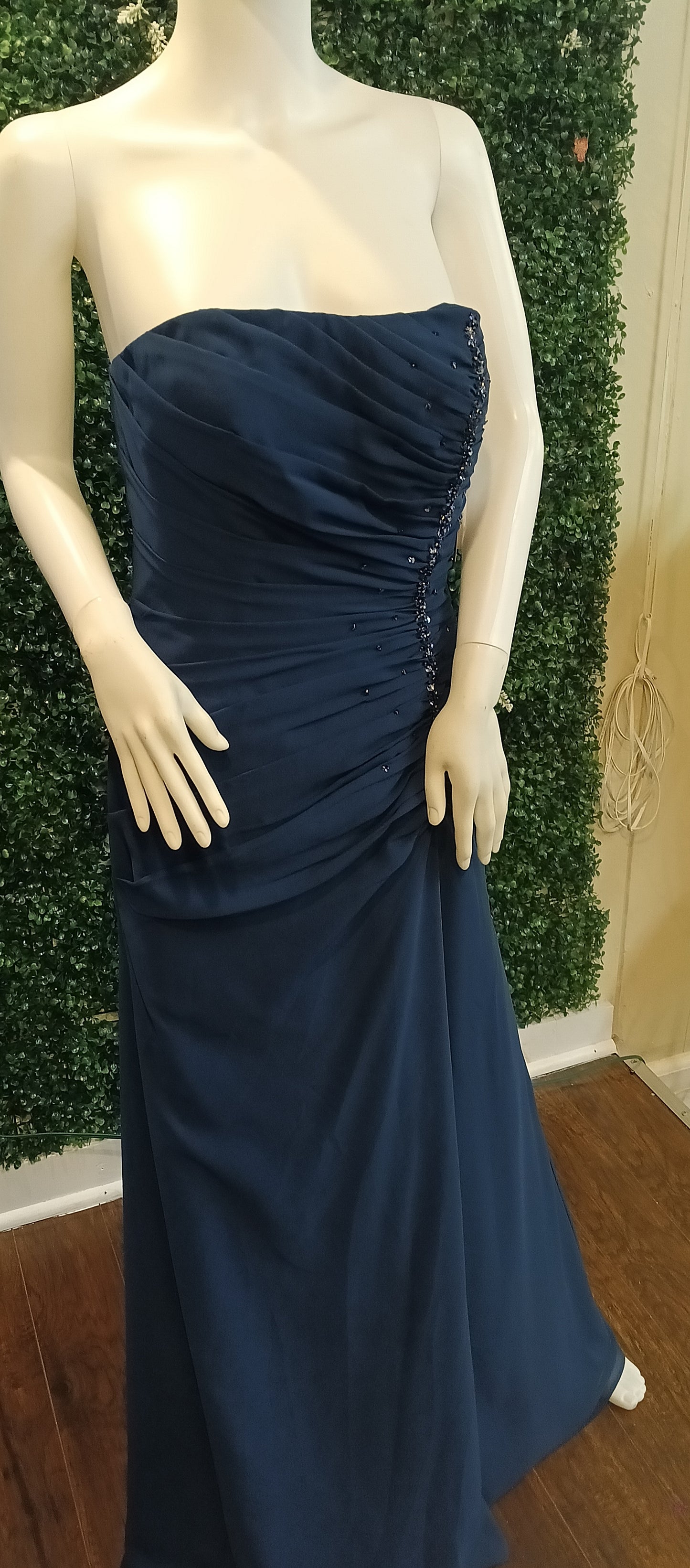 Pretty maids Navy Blue chiffon formal dress