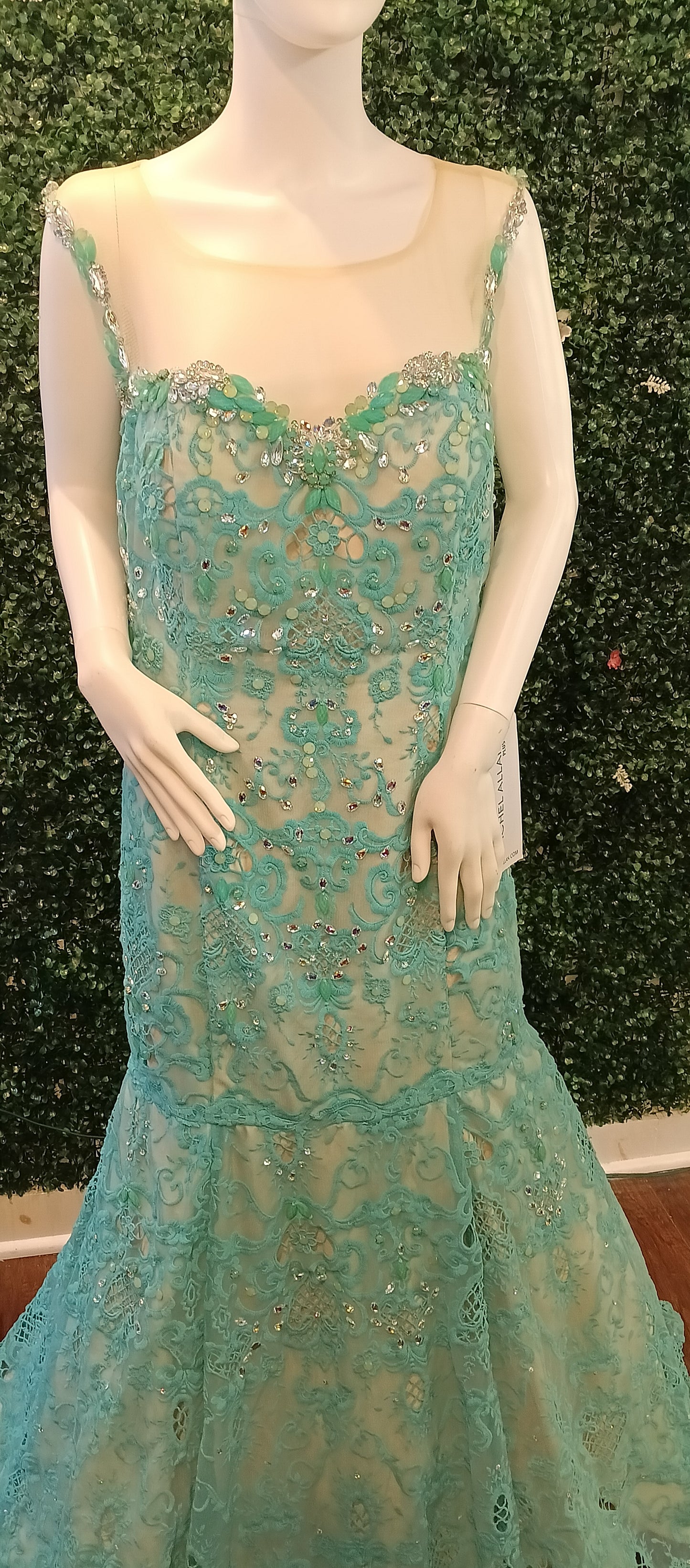 Rachel Allan Aqua mermaid prom dress