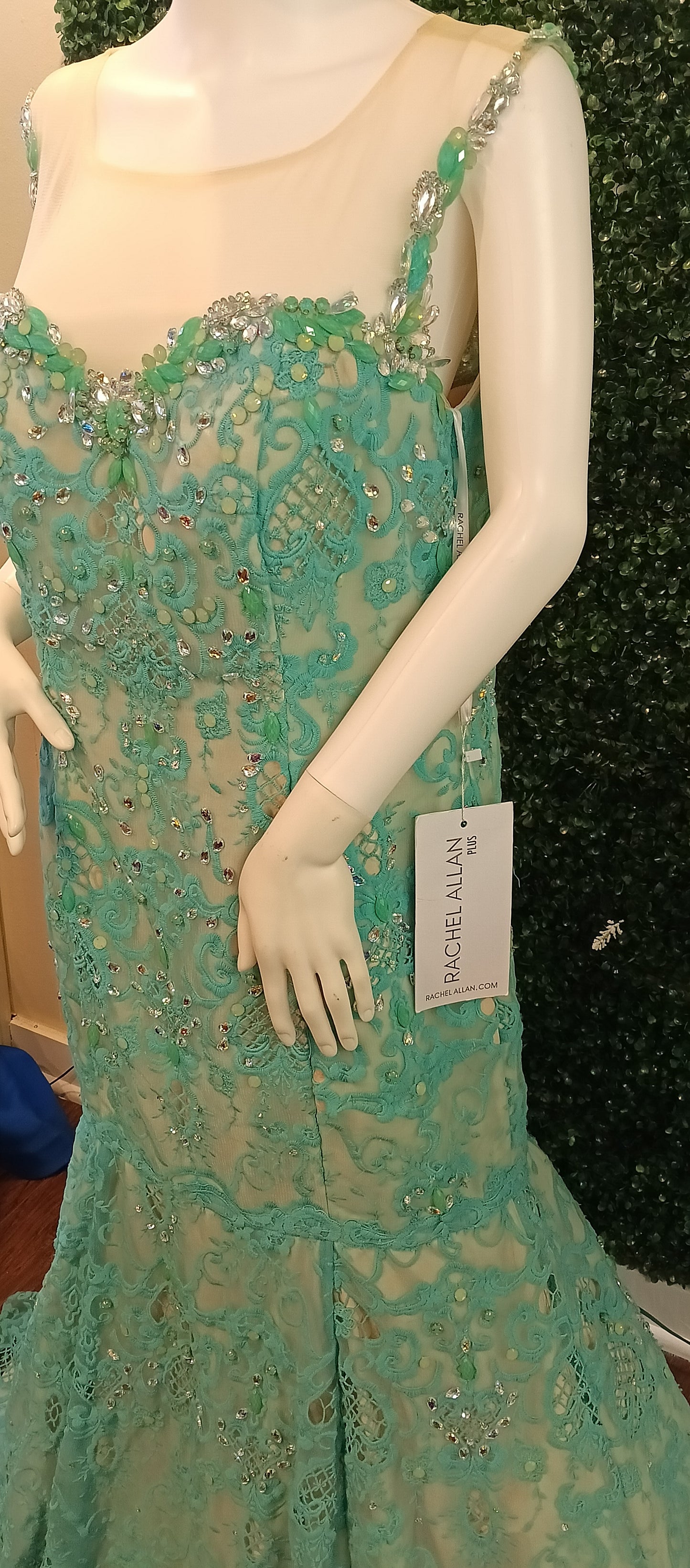 Rachel Allan Aqua mermaid prom dress
