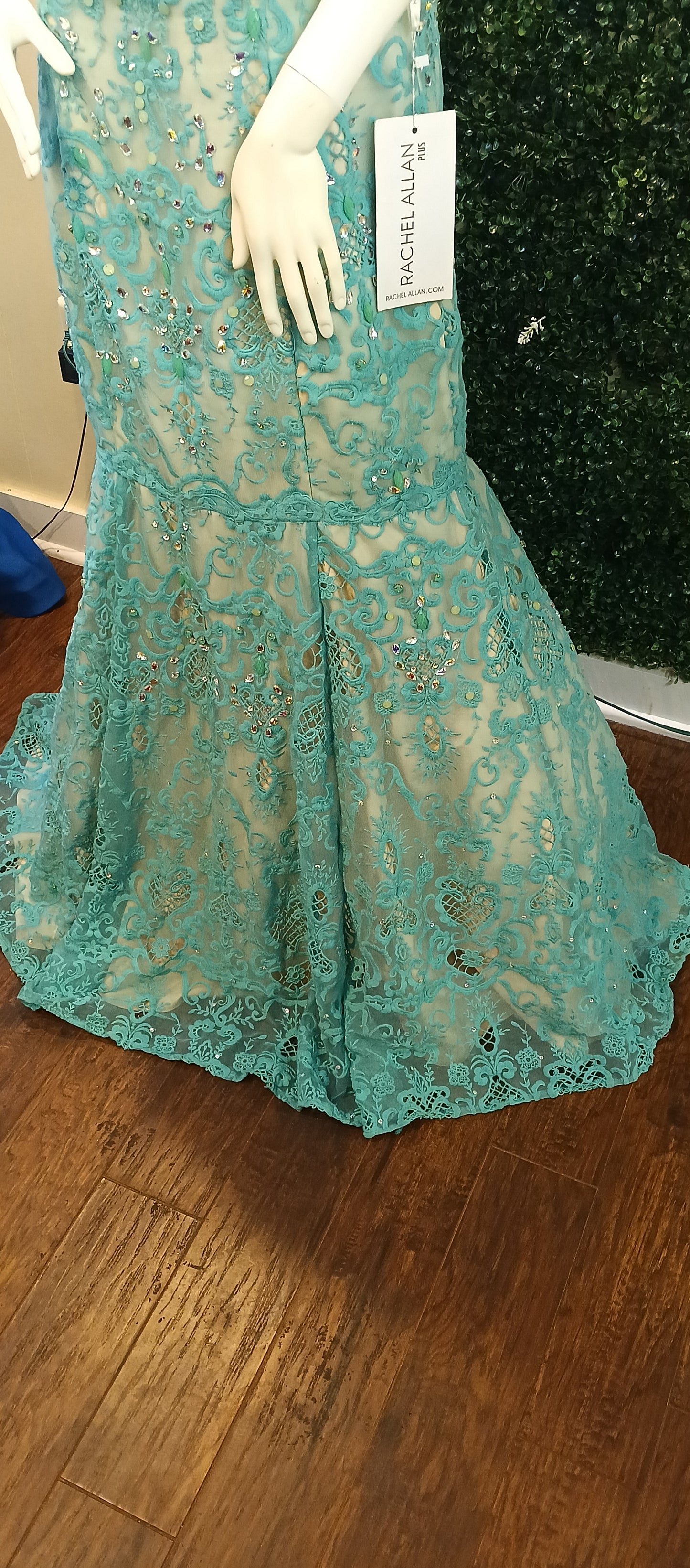 Rachel Allan Aqua mermaid prom dress