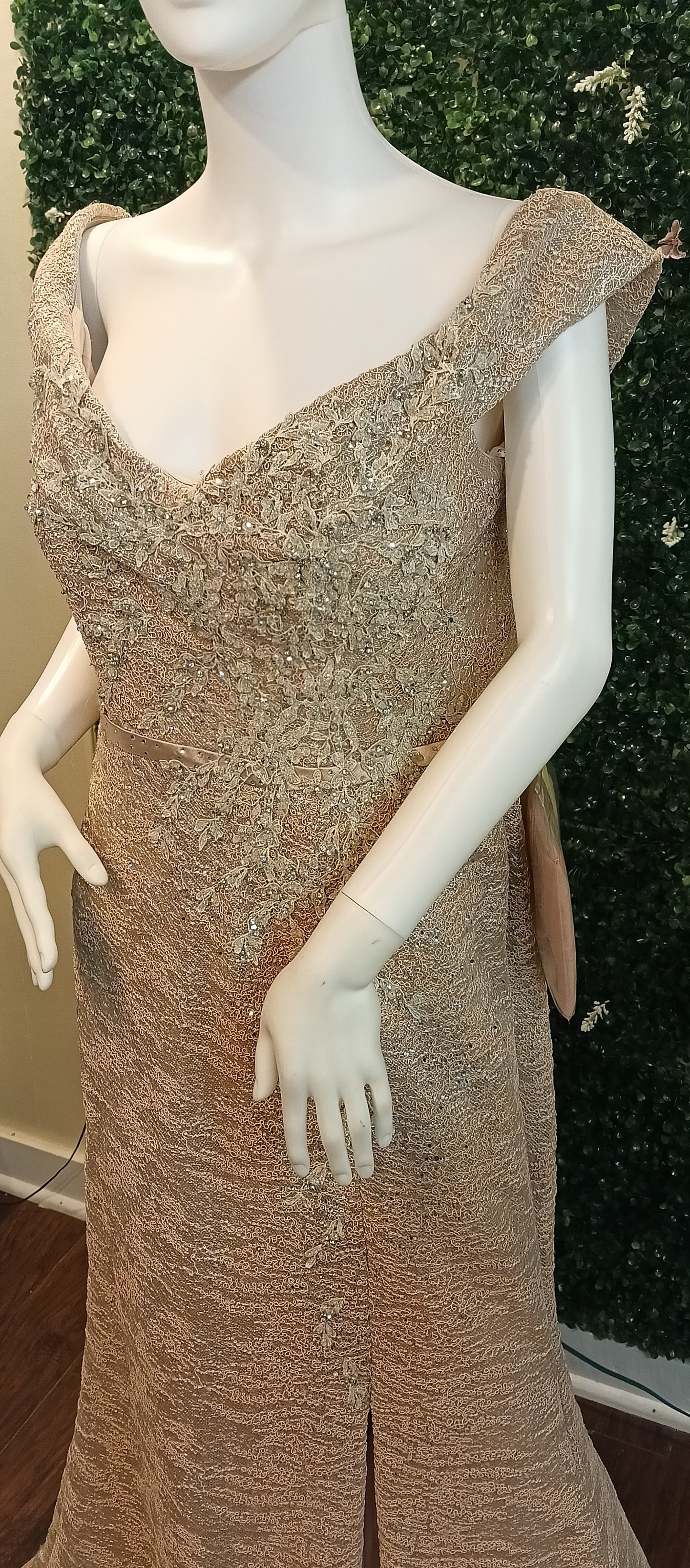 Rina dimontella rose pink off shoulder prom dress