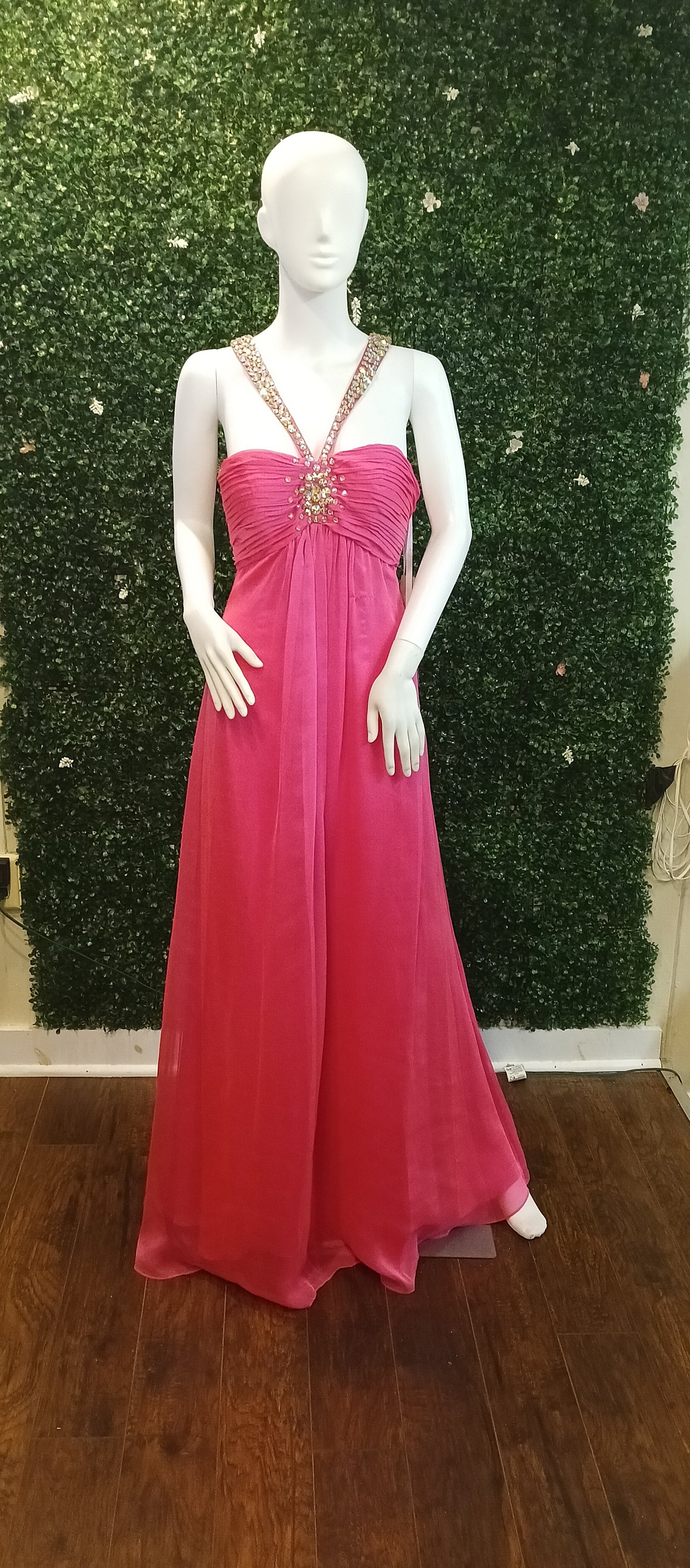 Studio 17 hot pink chiffon prom dress