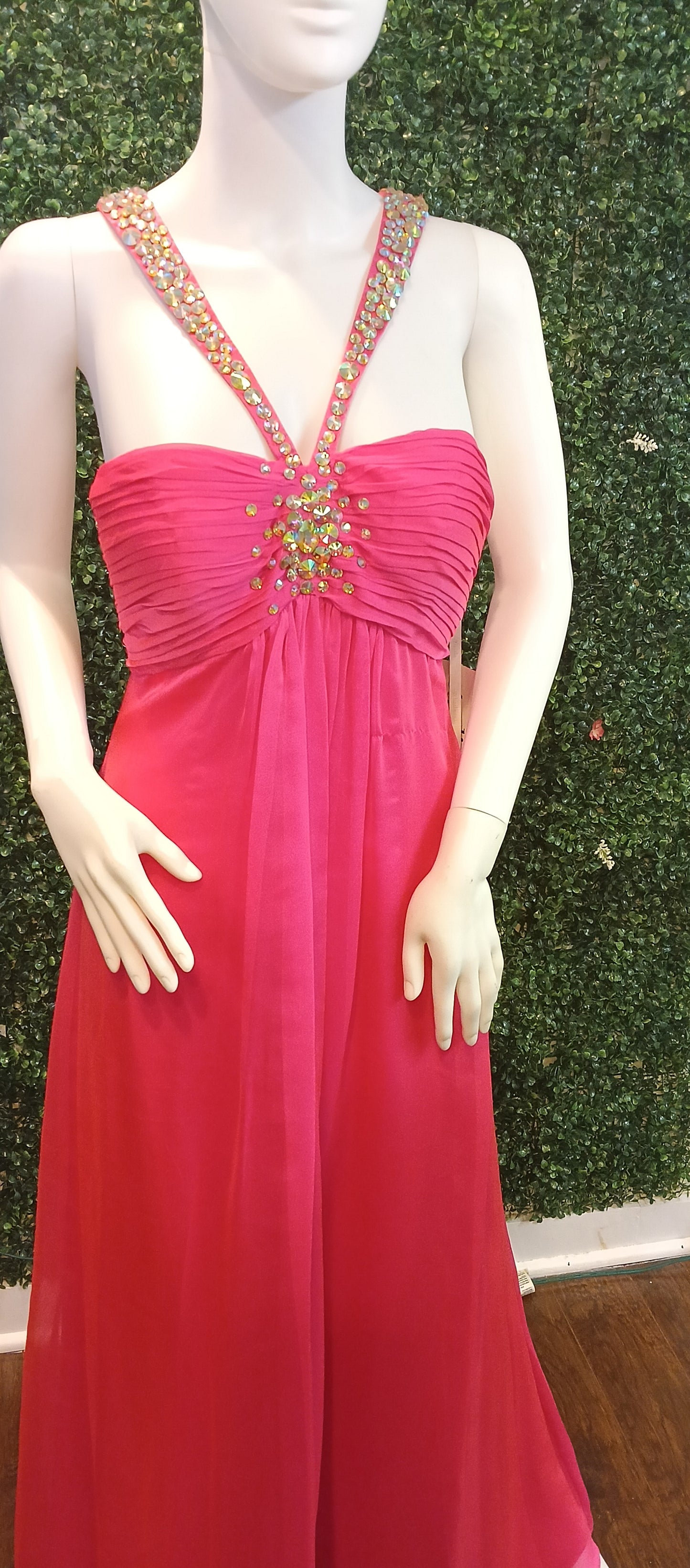 Studio 17 hot pink chiffon prom dress