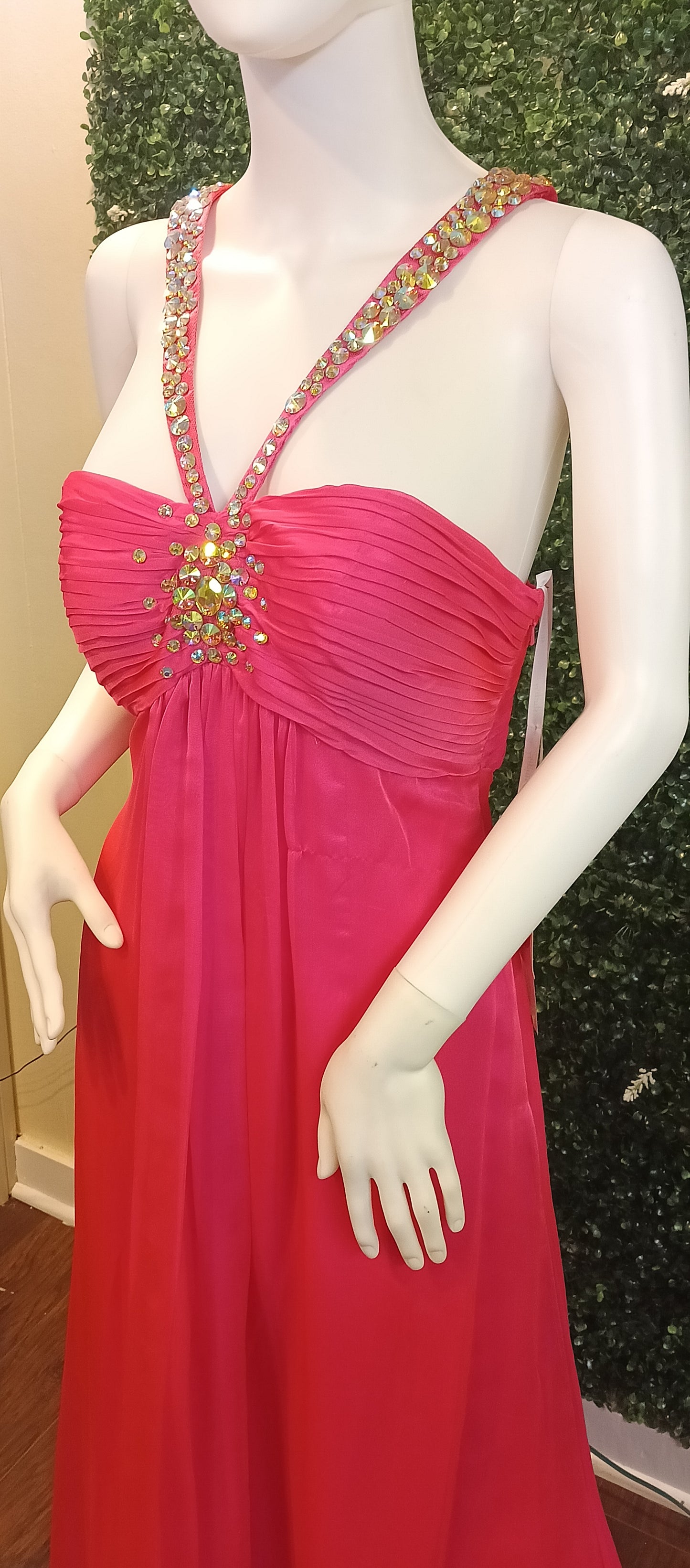 Studio 17 hot pink chiffon prom dress