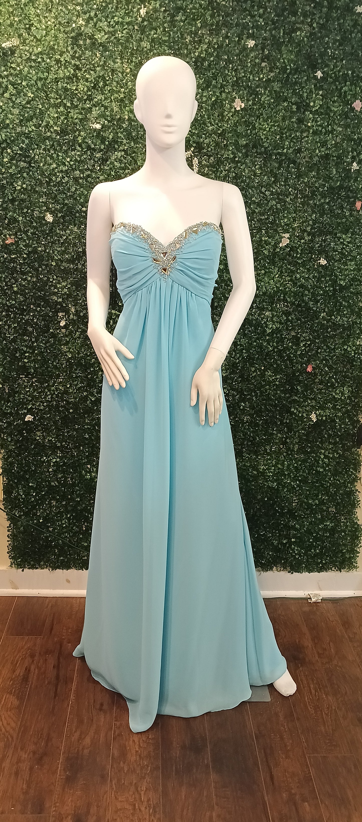 Alyce collection baby blue chiffon dress
