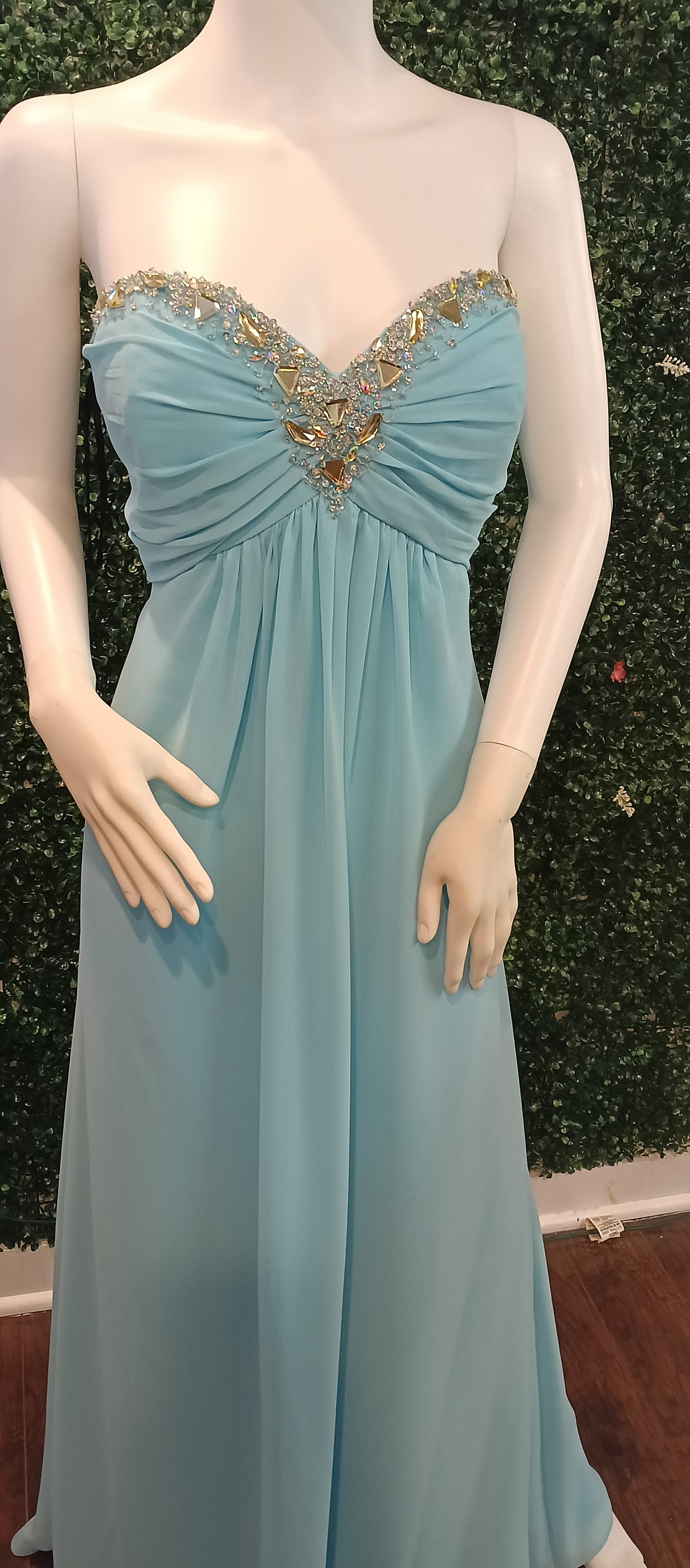 Alyce collection baby blue chiffon dress