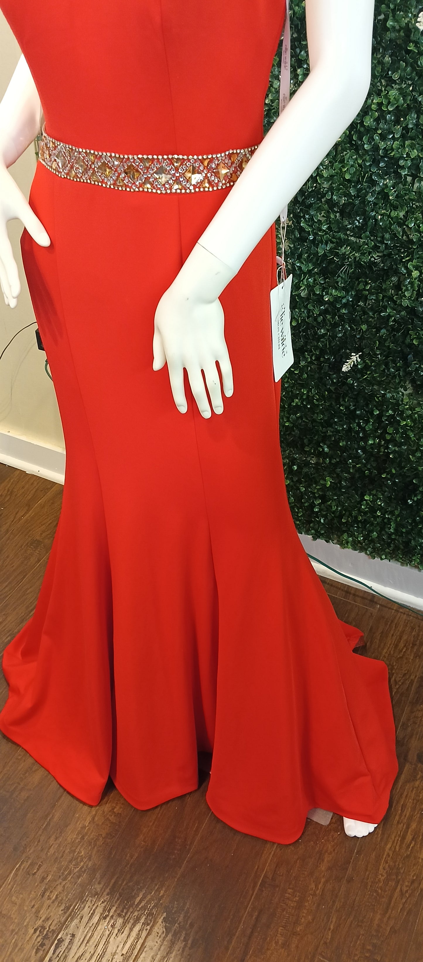 Ellie Wilde Mon Cheri halter prom dress