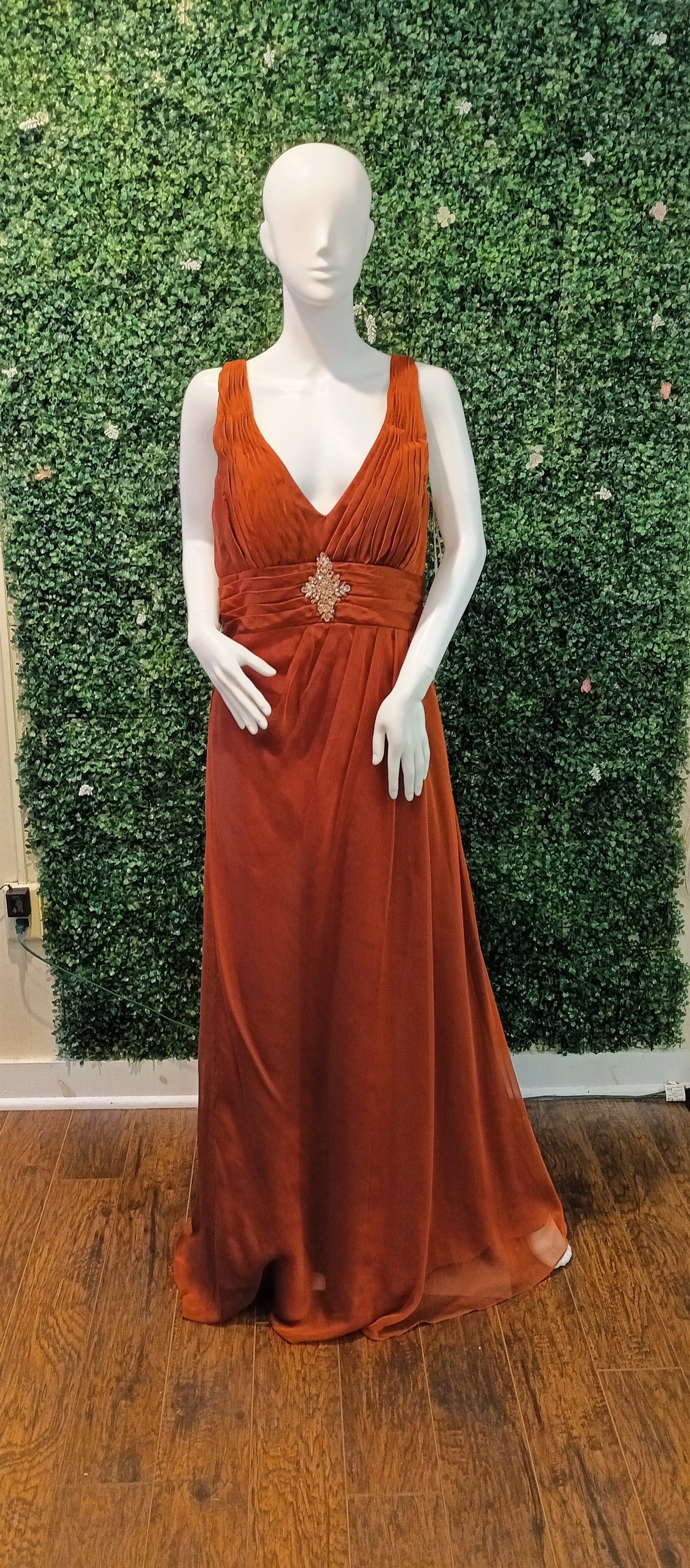 Liz fields burnt orange formal dress
