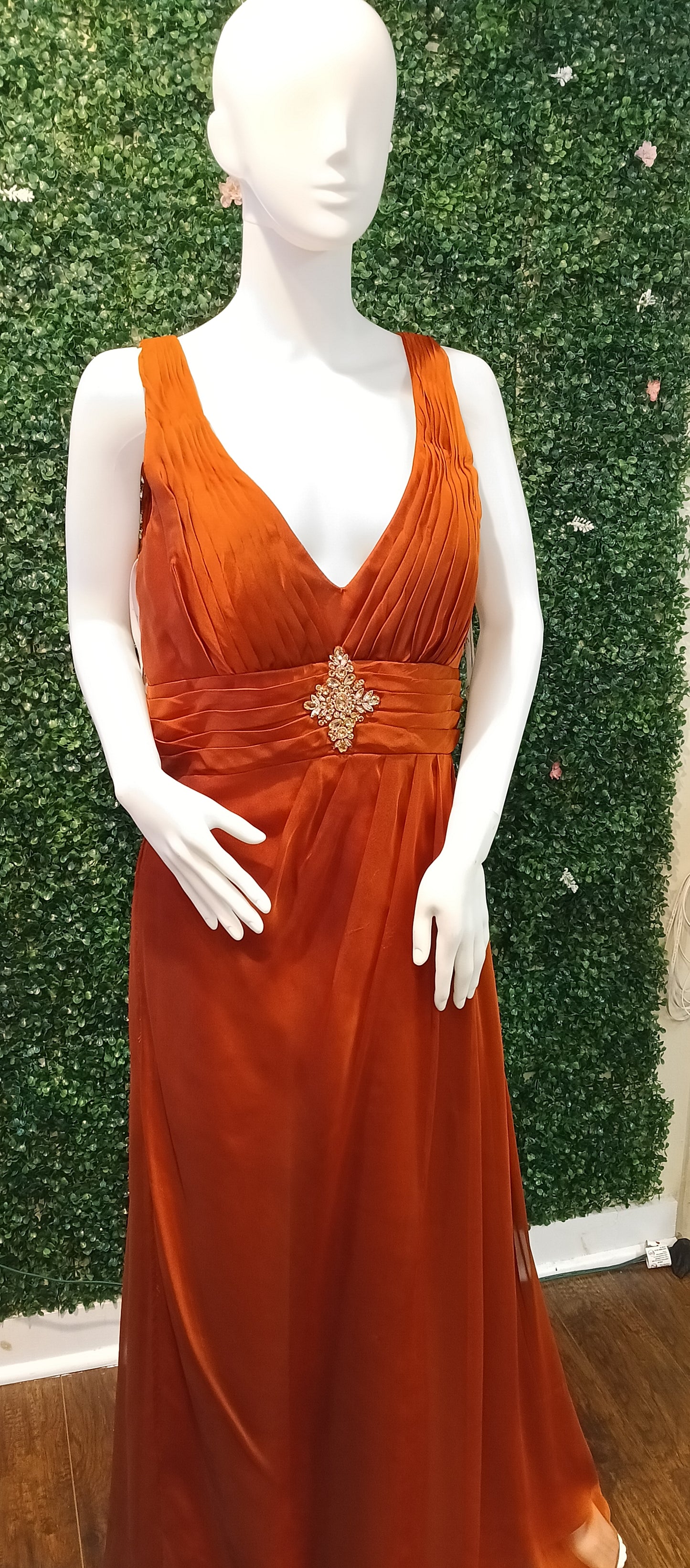 Liz fields burnt orange formal dress