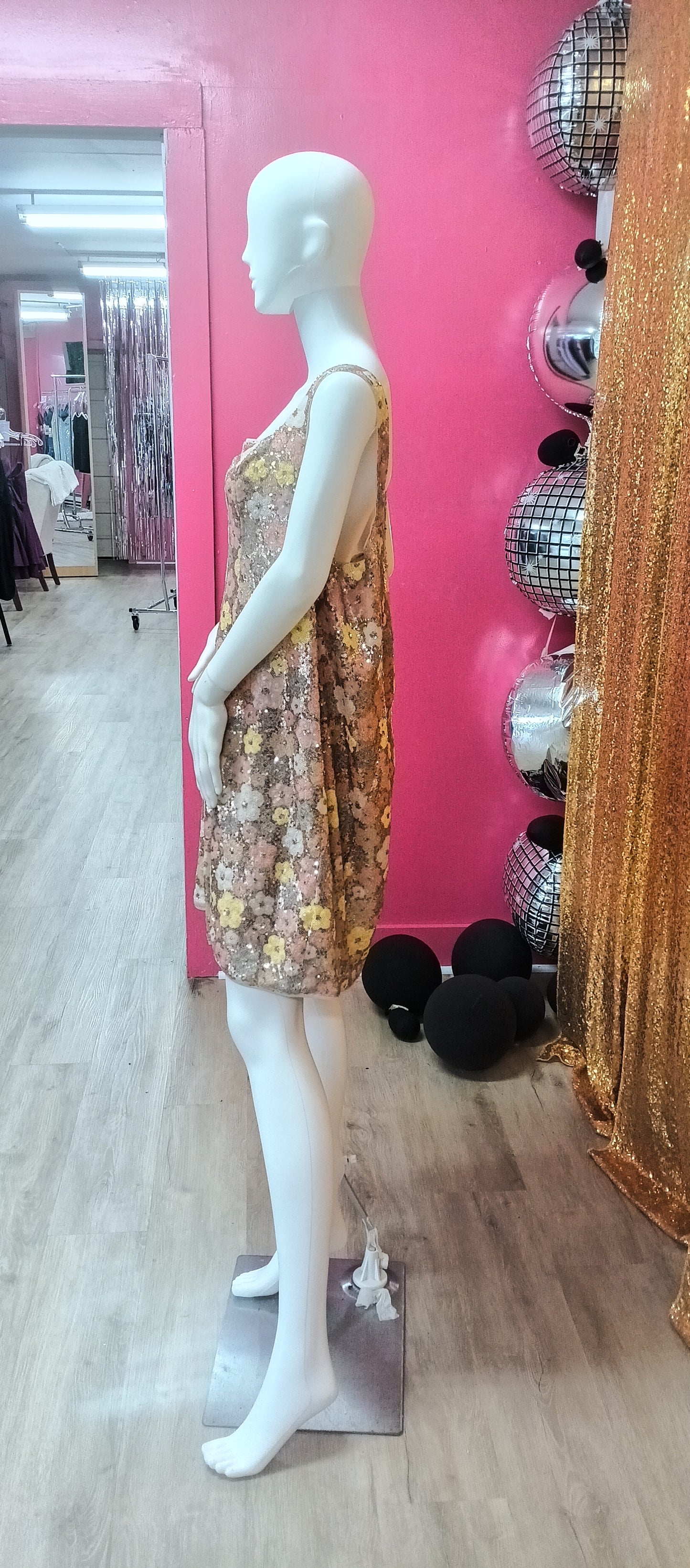Plus size Multi pink sequin hoco