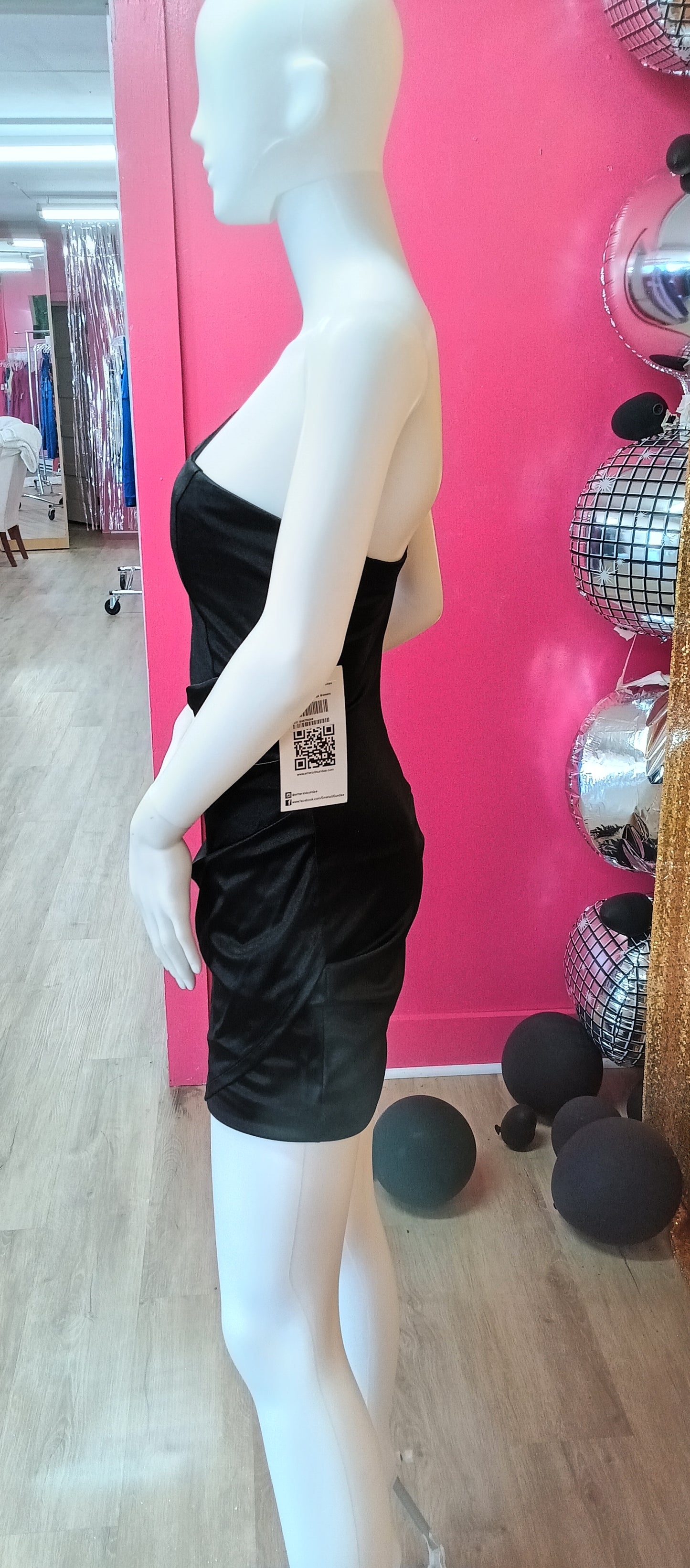Black one shoulder mini