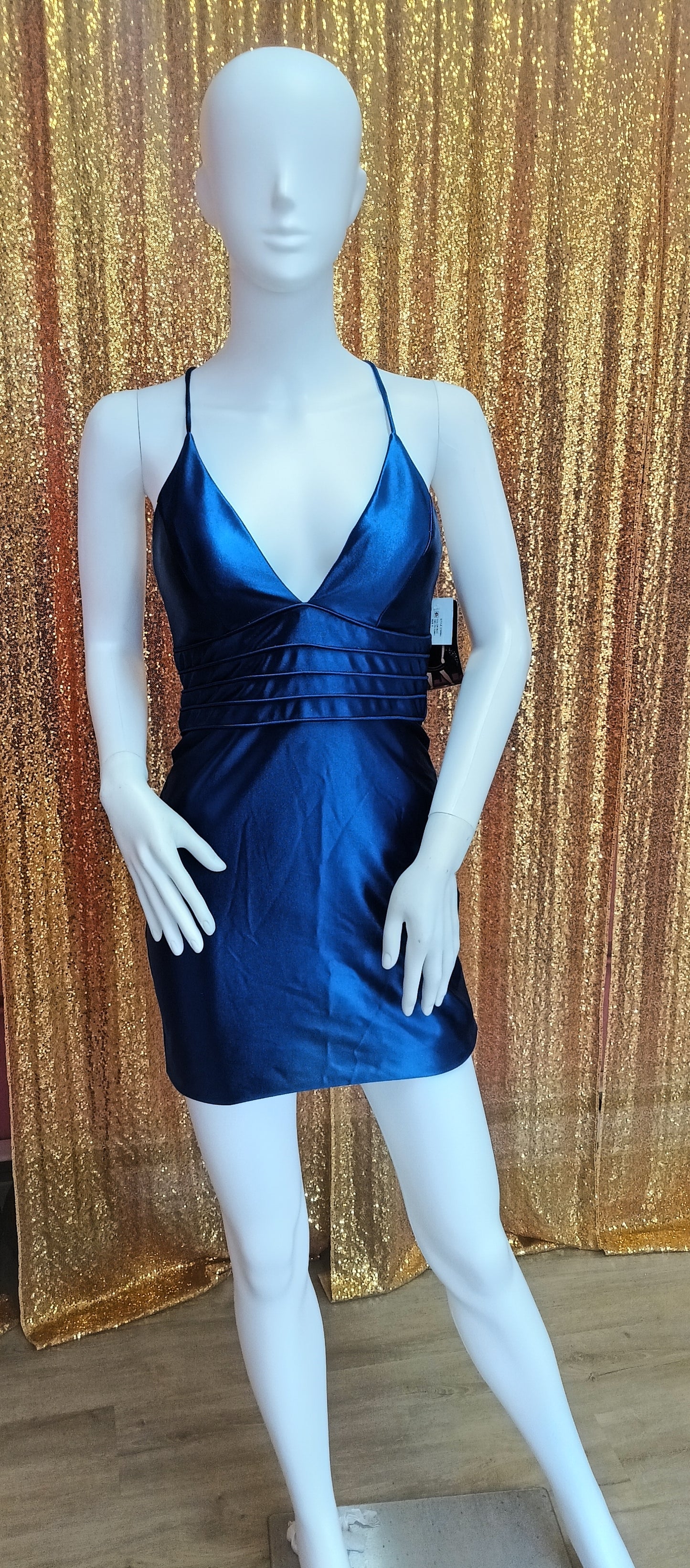 Blondie Notes royal blue mini hoco