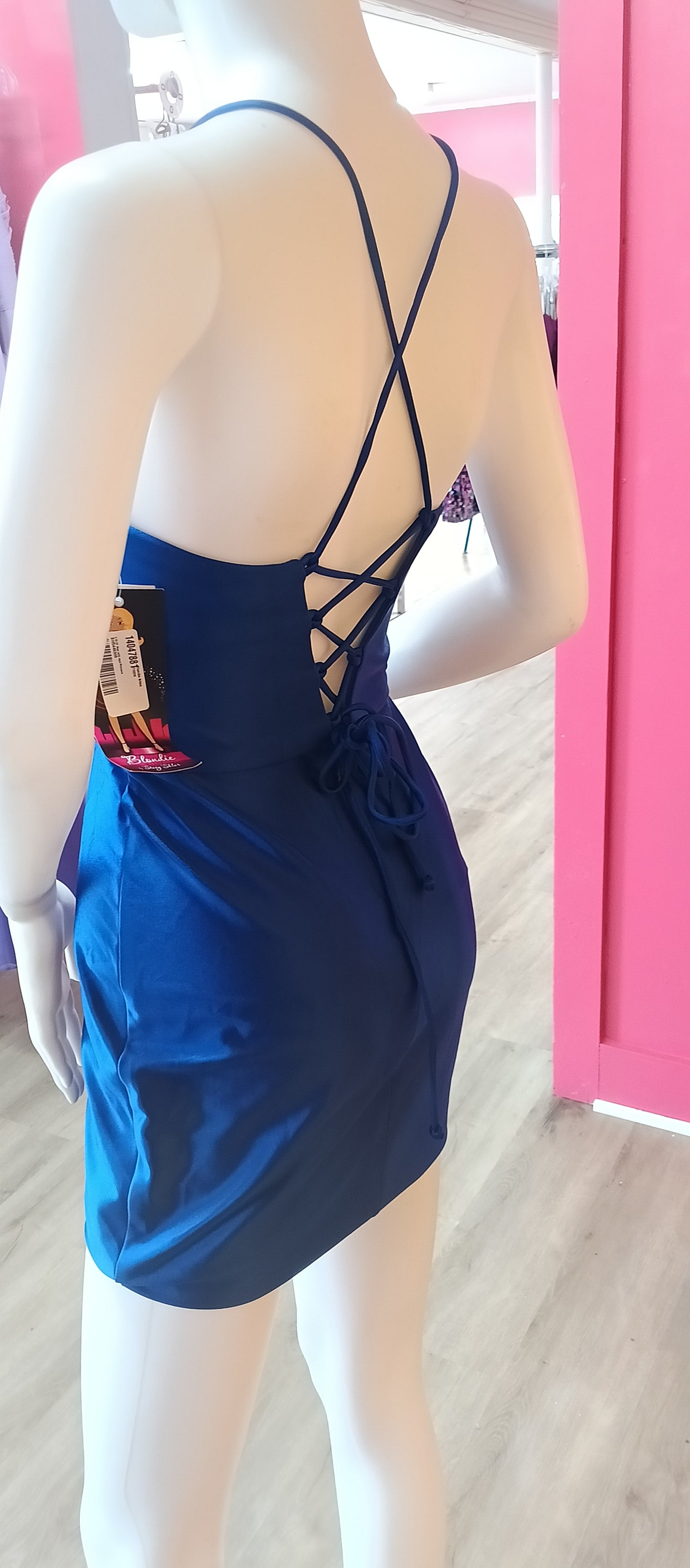 Blondie Notes royal blue mini hoco