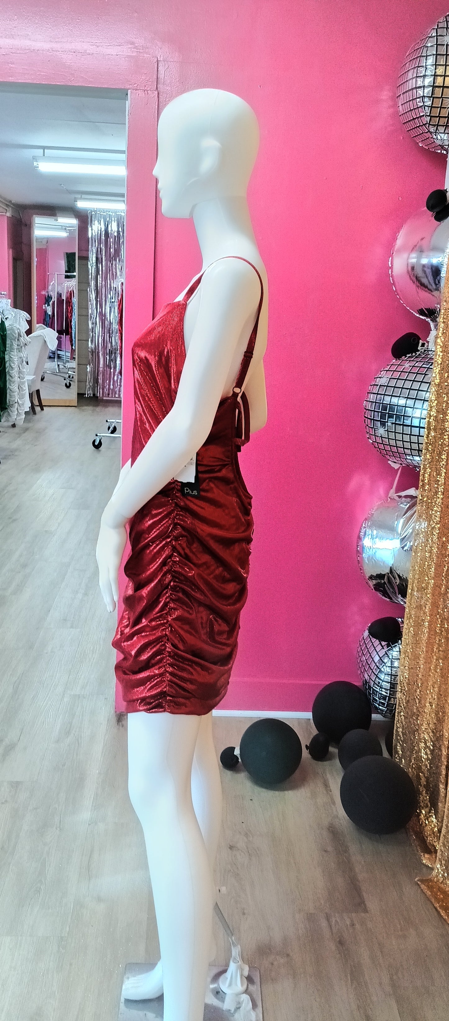 Plus size Red shimmer mini hoco