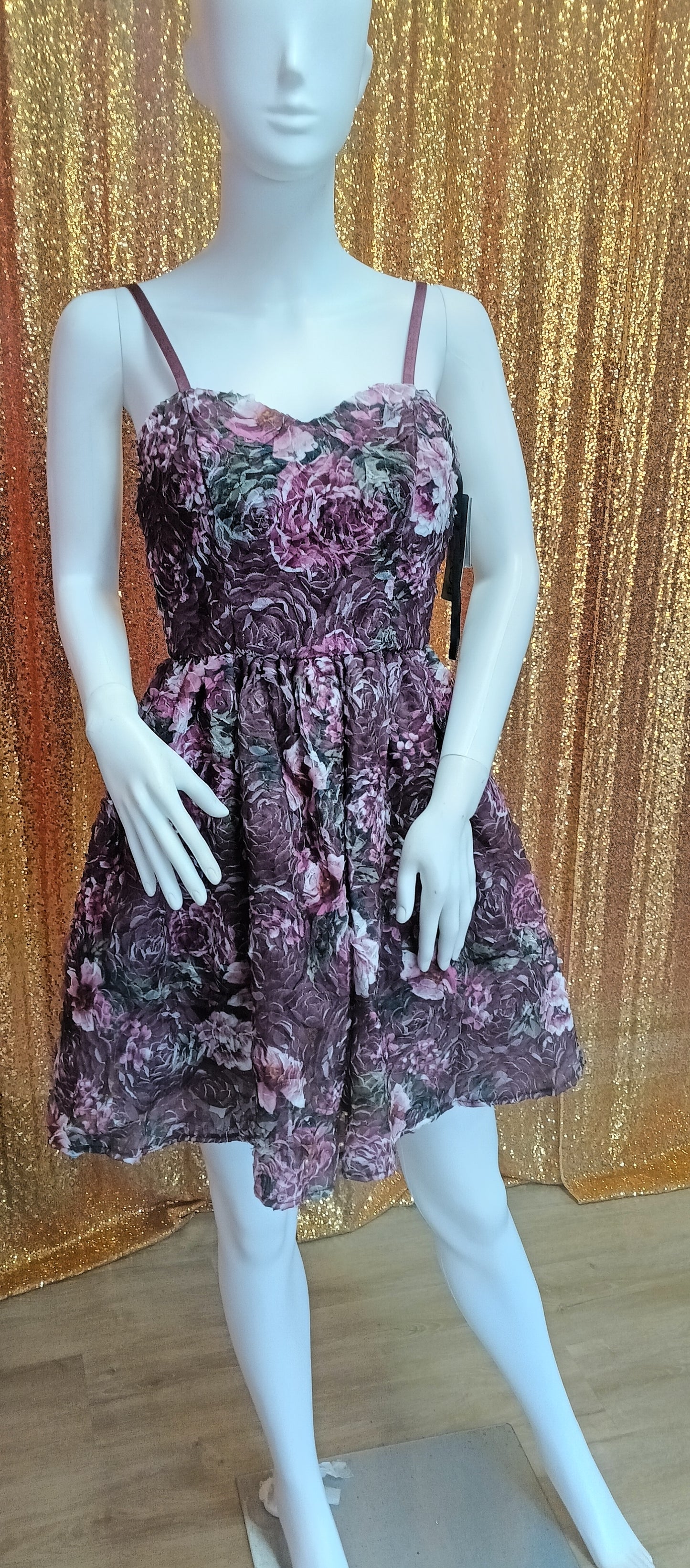 Purple Floral fit and flare
