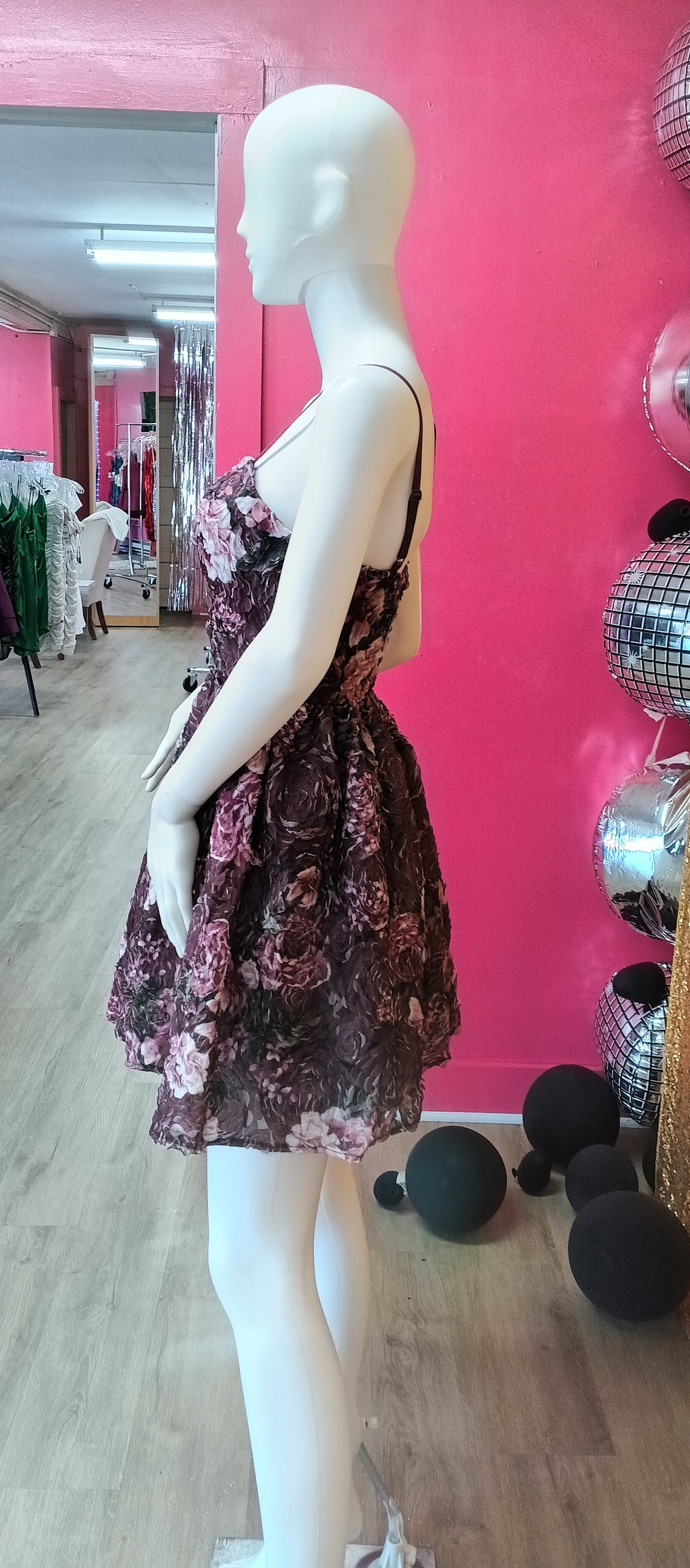 Purple Floral fit and flare