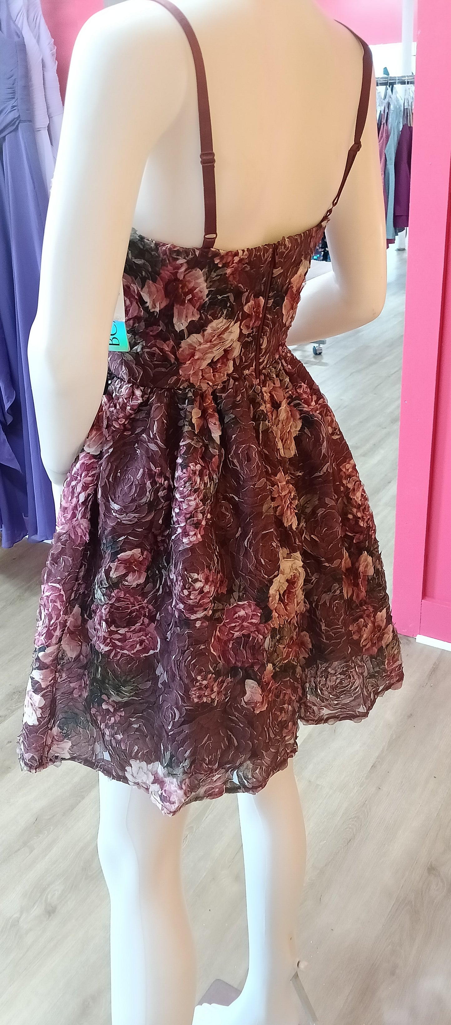 Purple Floral fit and flare