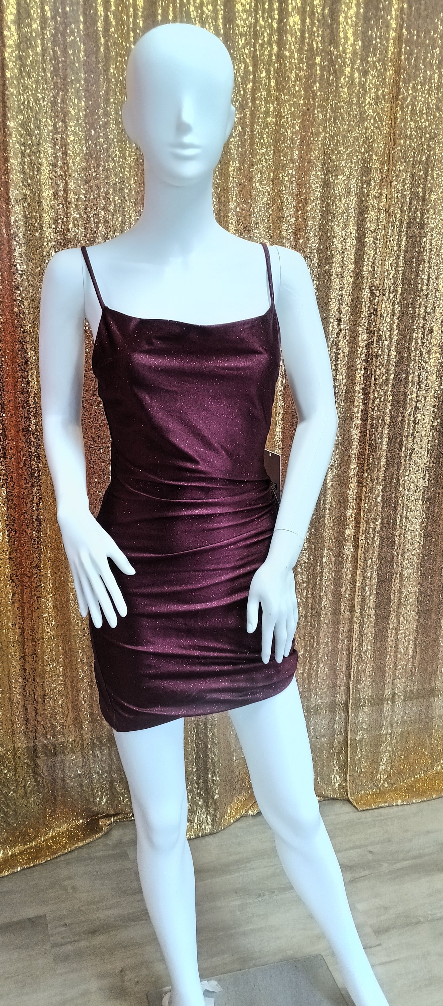 Sparkly Burgundy mini hoco