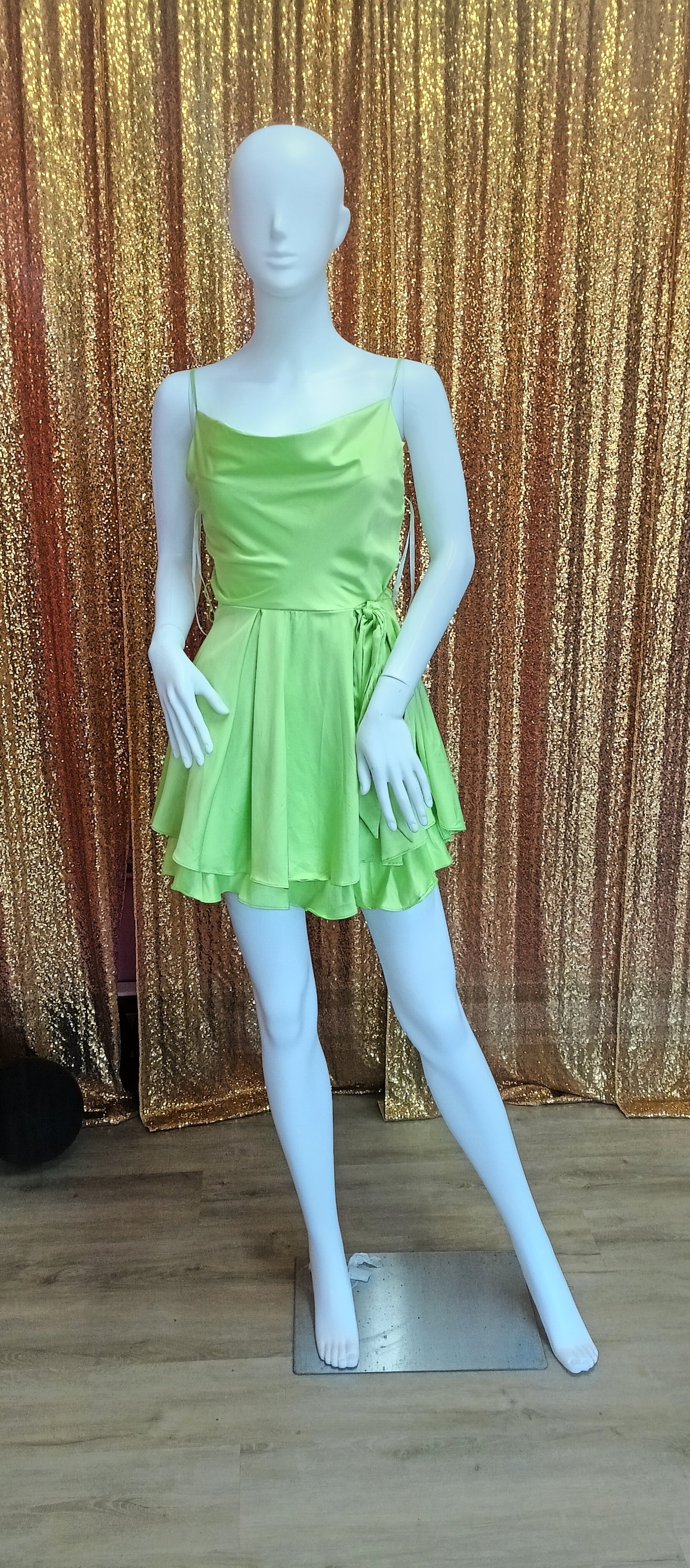 Neon green fit and flare