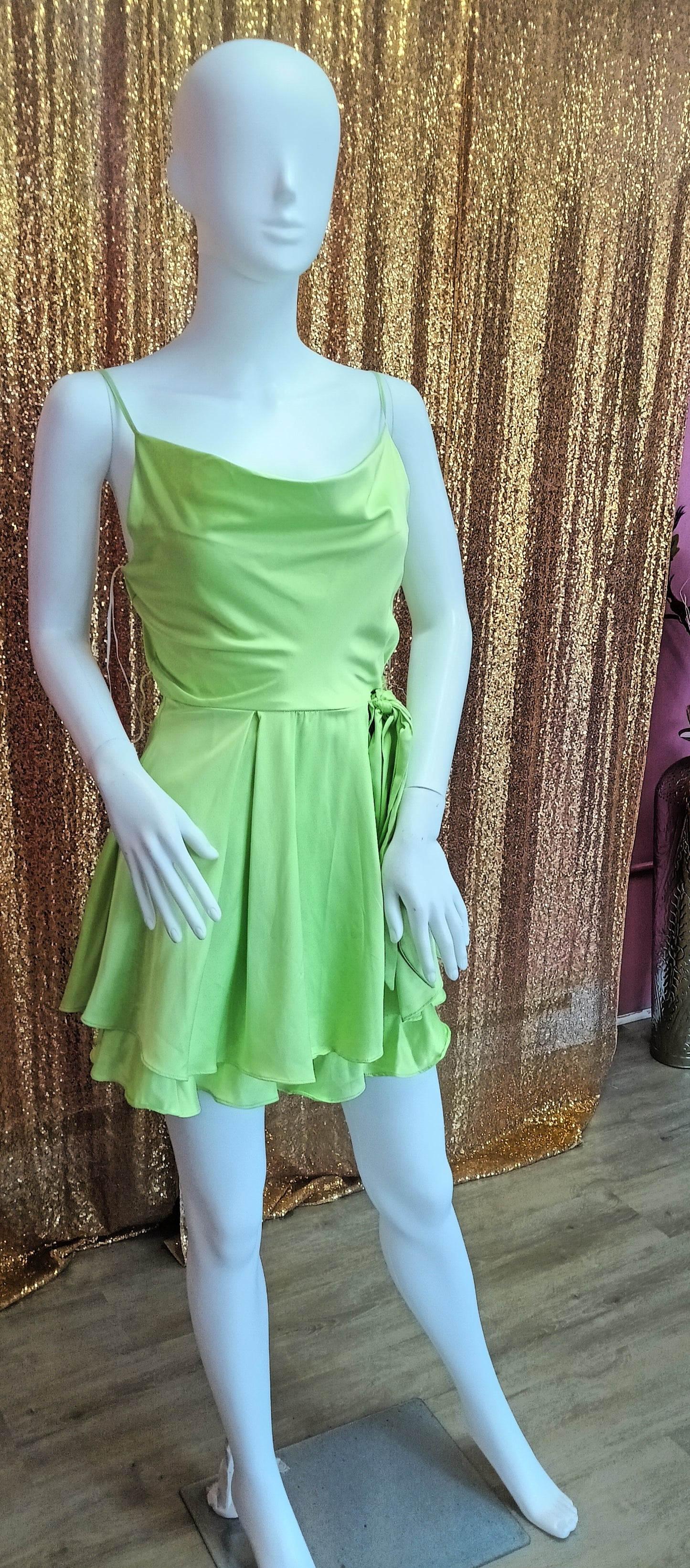 Neon green fit and flare