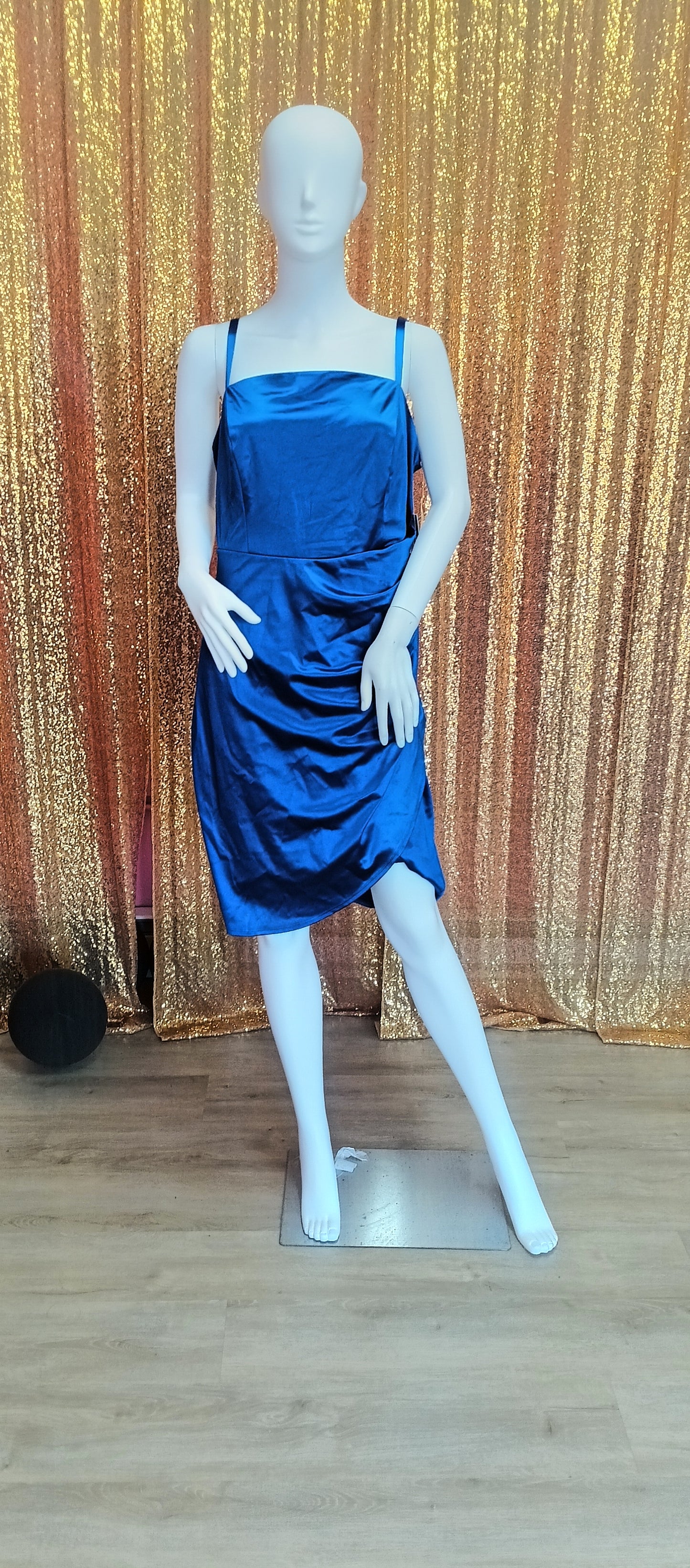 Plus size Royal blue satin hoco