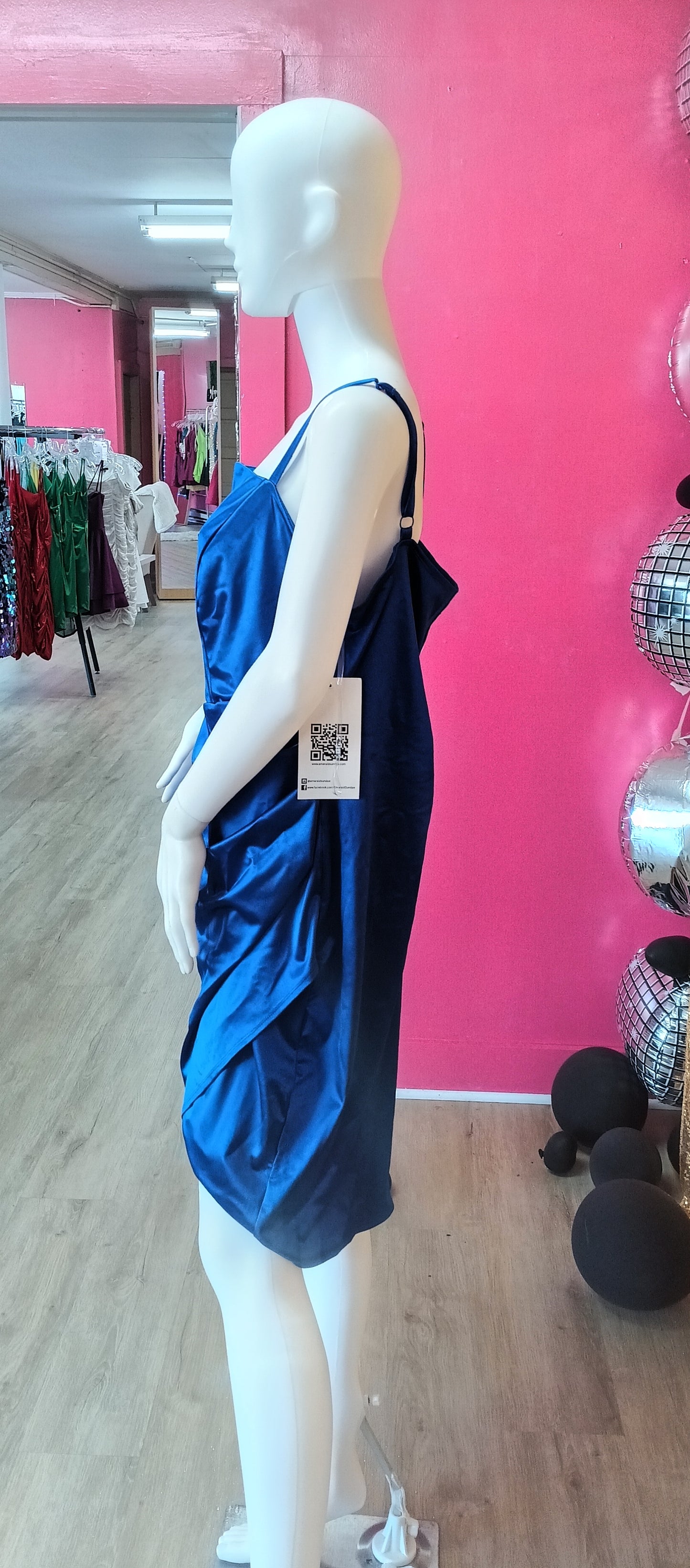 Plus size Royal blue satin hoco