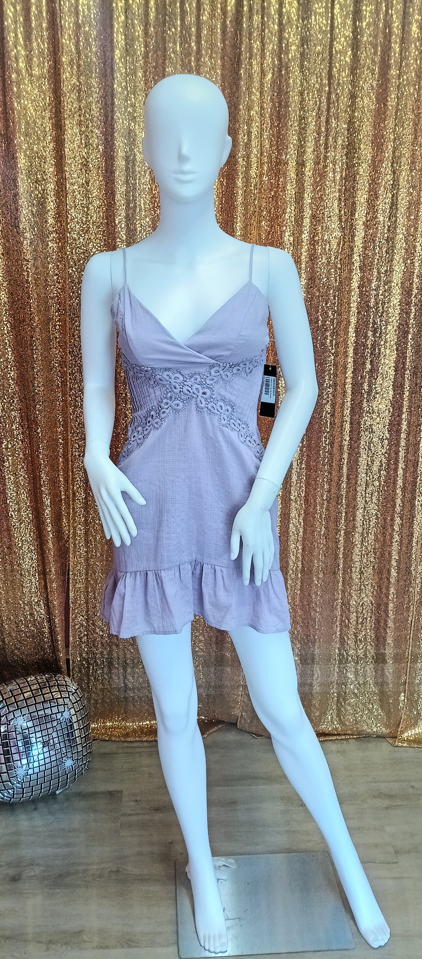 Spaghetti strap lilac chiffon