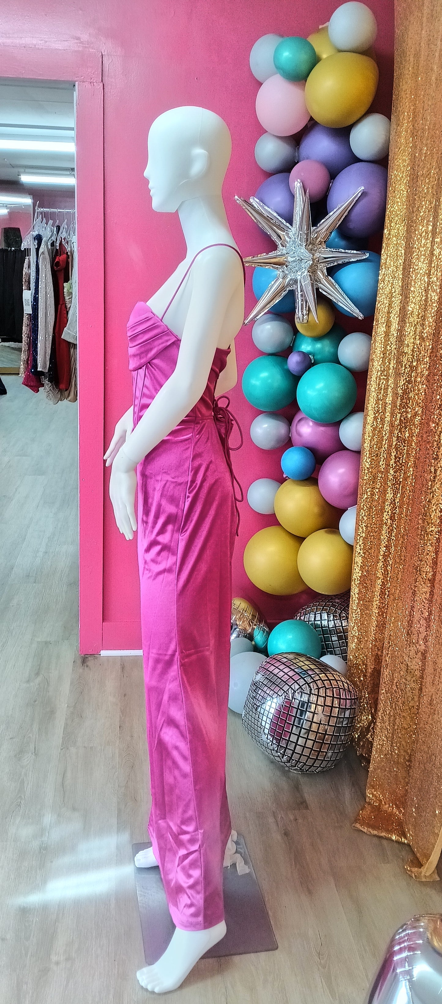 2025 Hot Pink Sweetheart Satin Couture
