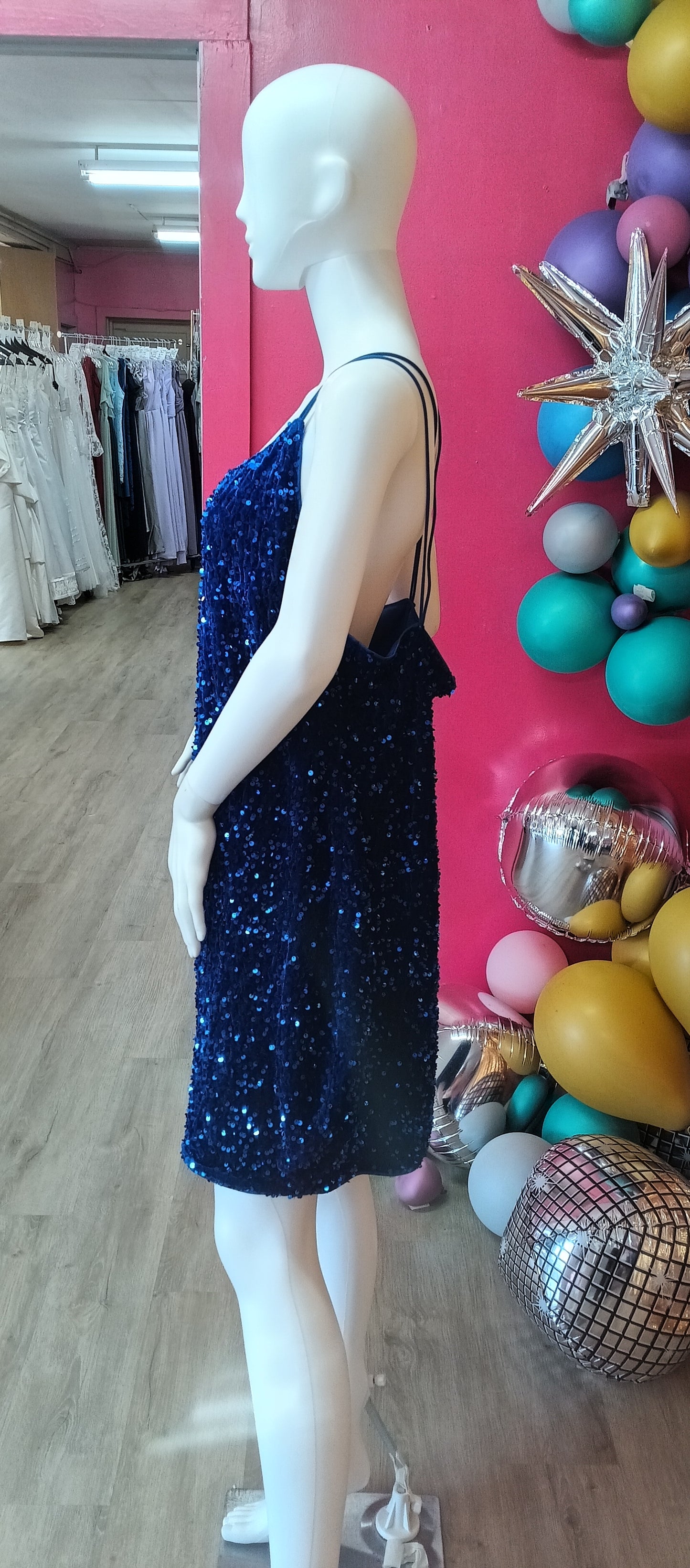 Plus size Royal Blue sequin hoco