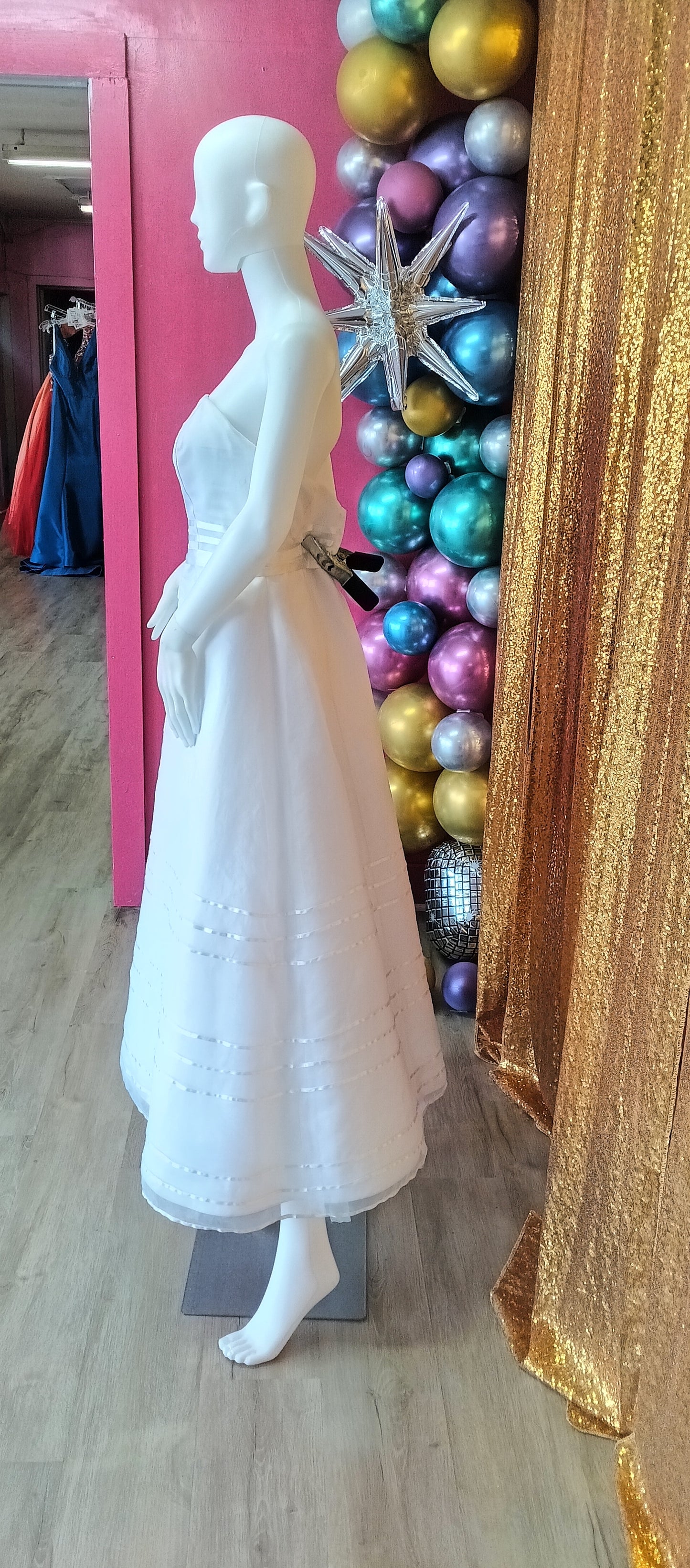 David's bridal chiffon satin ball gown