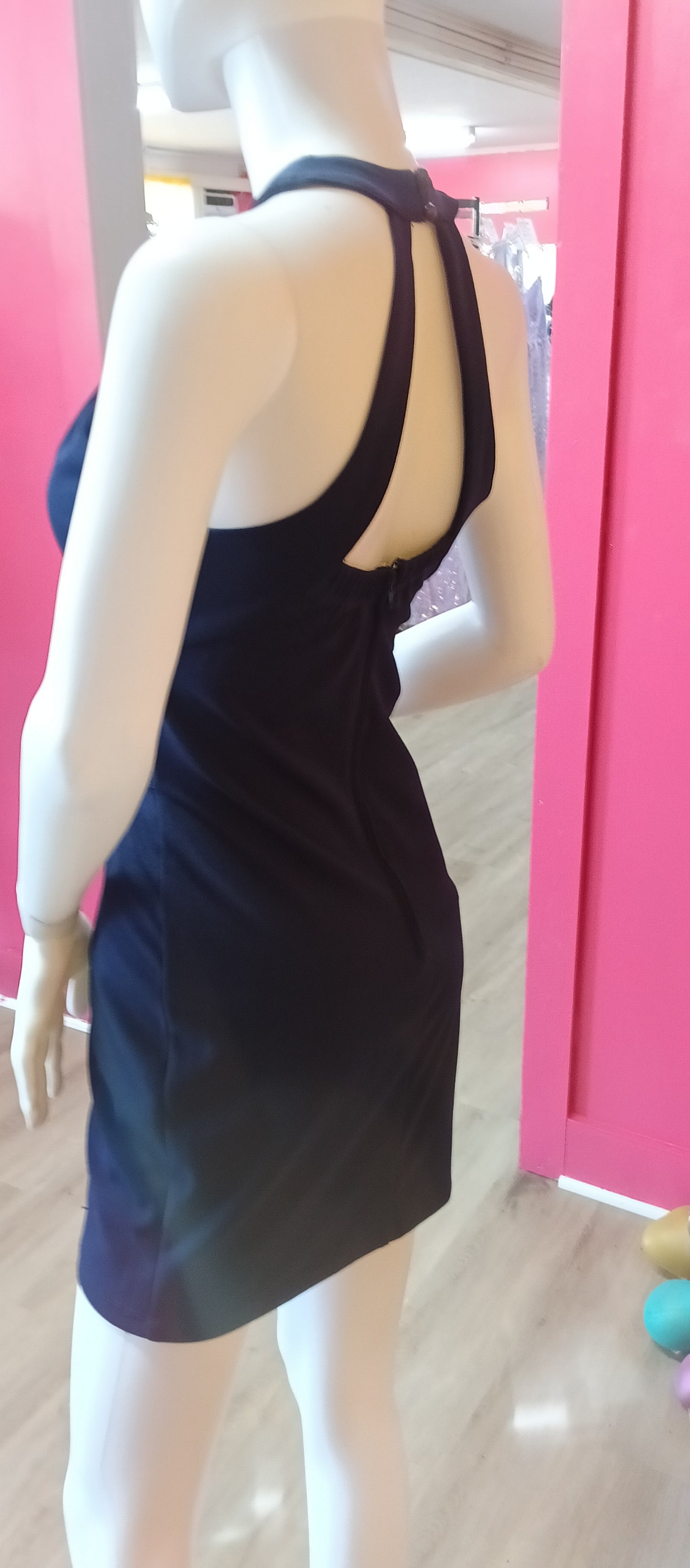 Navy Blue halter hoco dress