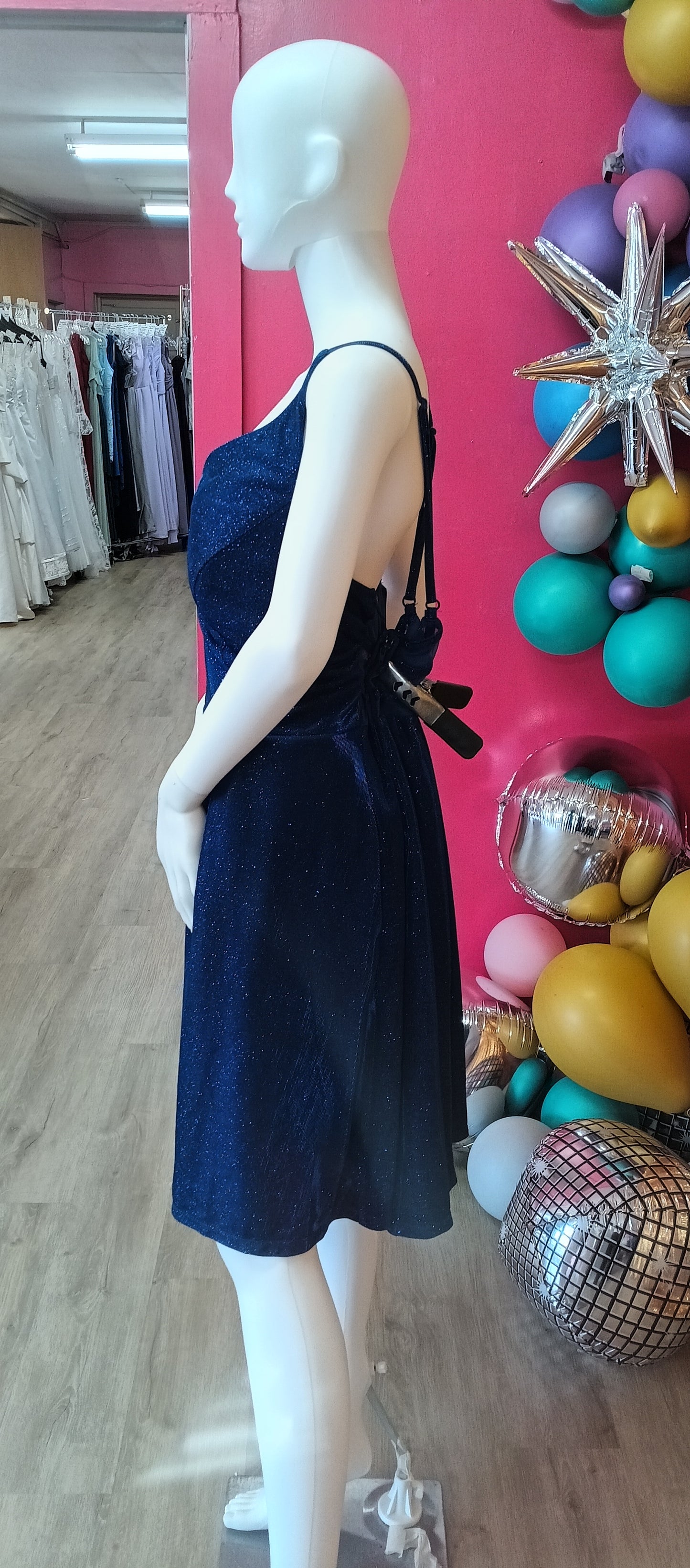 Plus size sparkly royal blue fit and flare