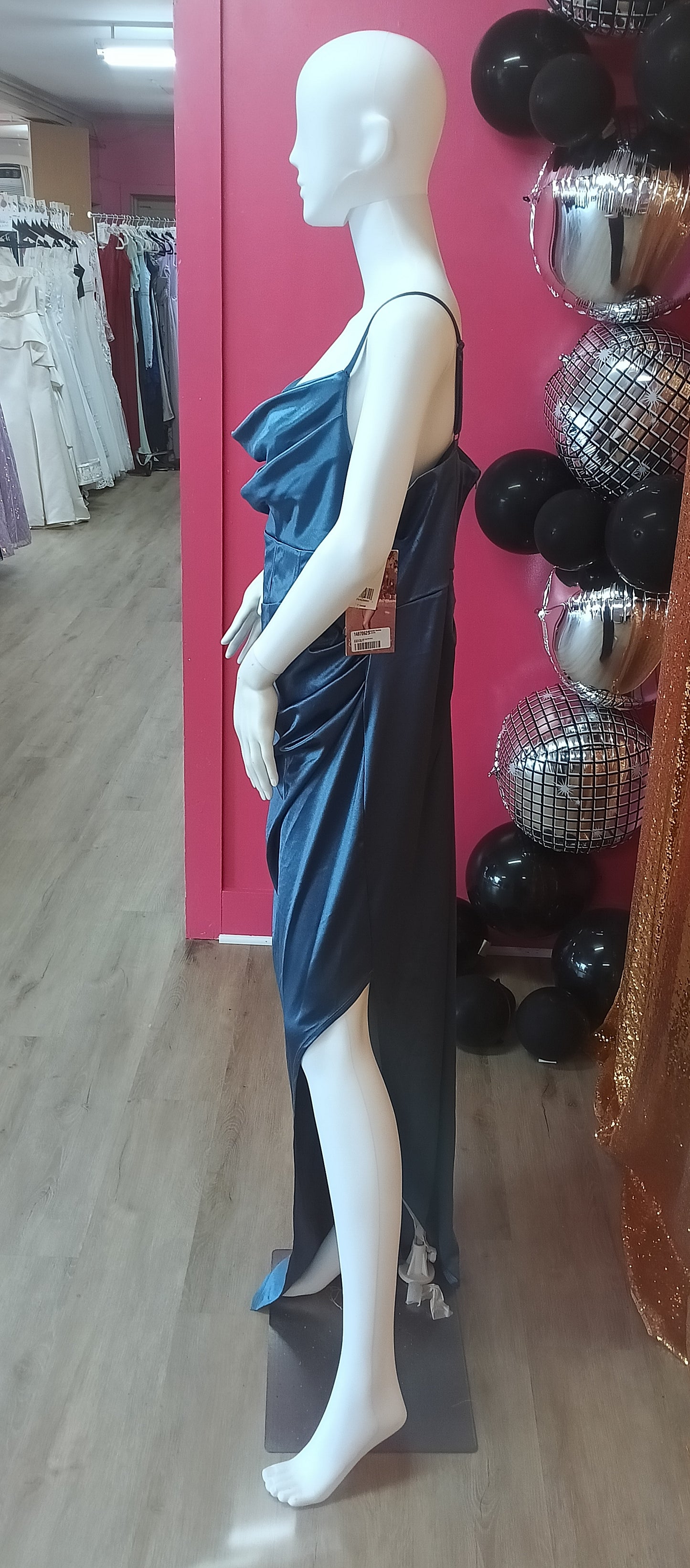 Plus size Blue denim satin couture