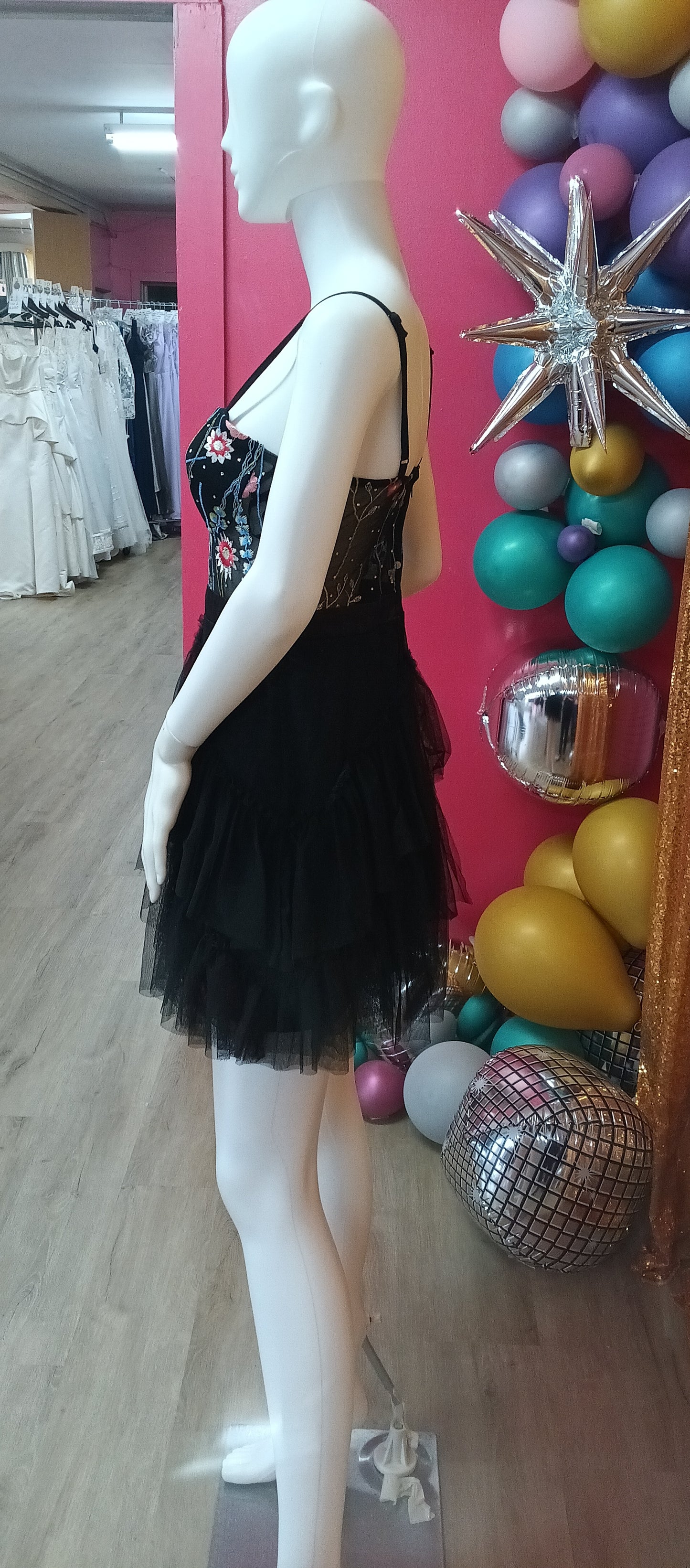 Black Floral Fit & Flare