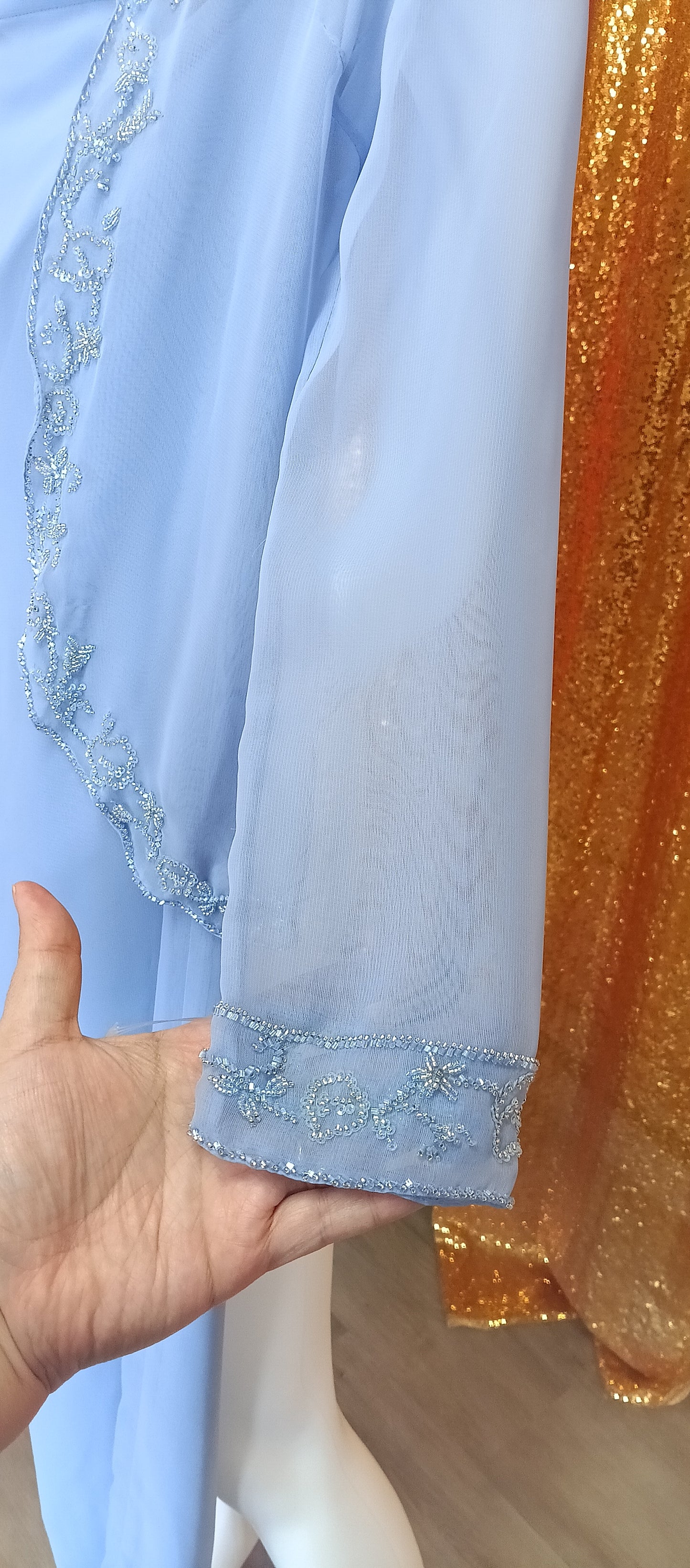 Periwinkle formal 2 piece pant and jacket set