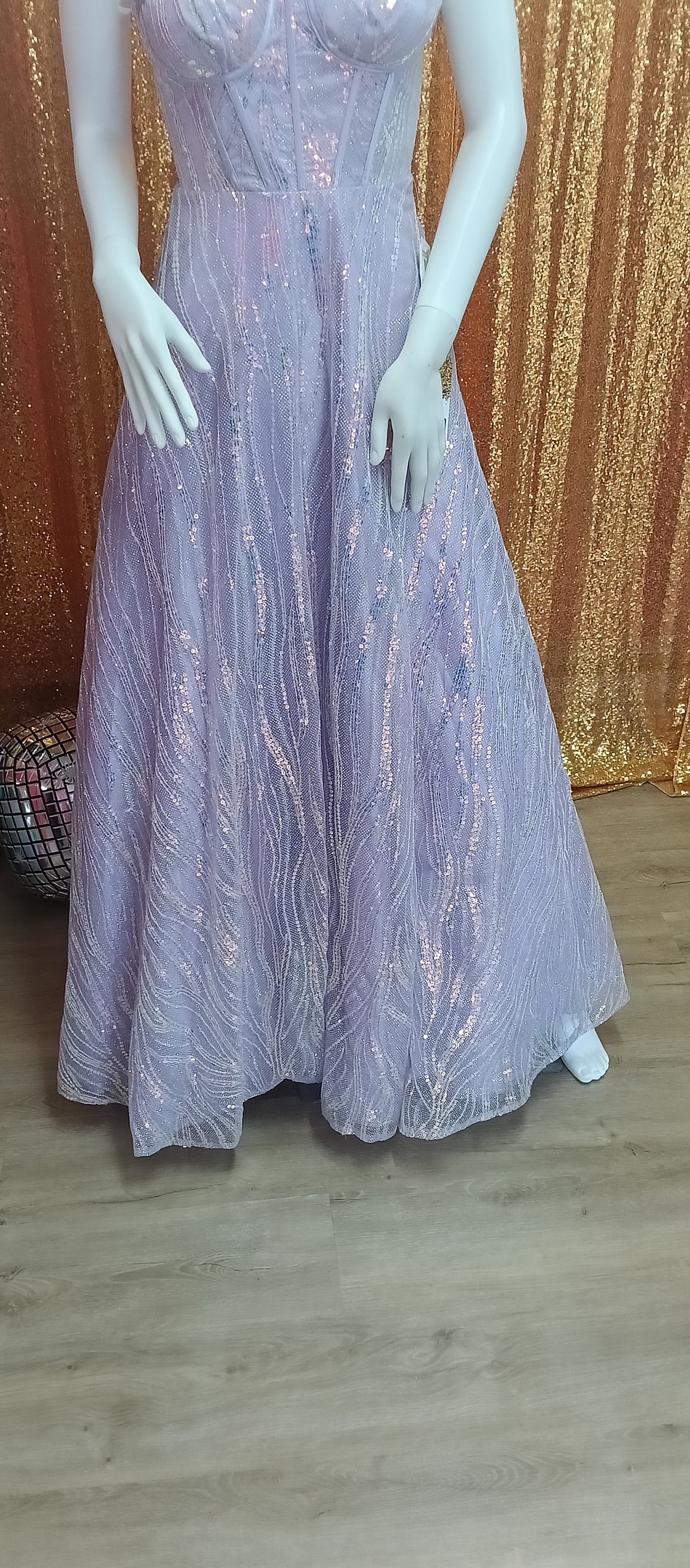 Say yes to the prom dress lilac sequin ball gown