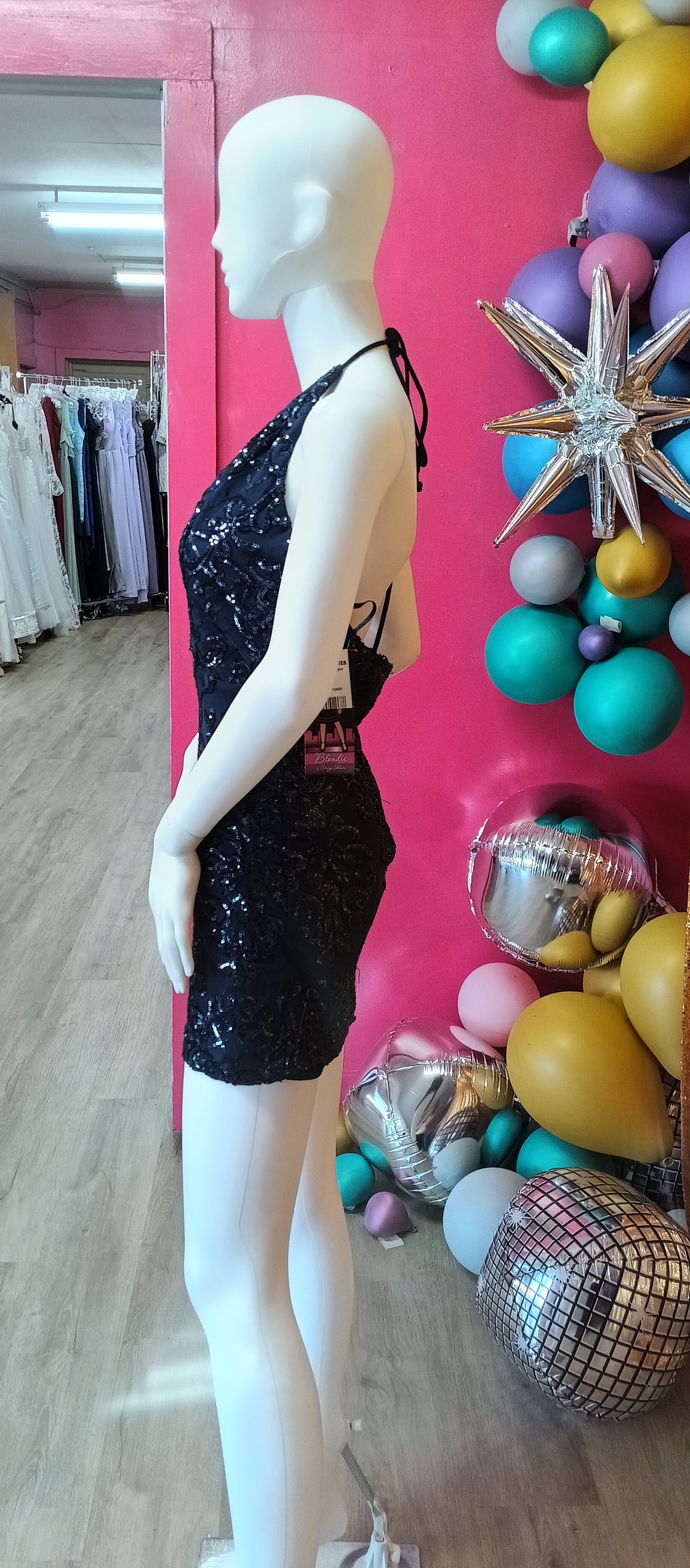 Navy blue sequin hoco