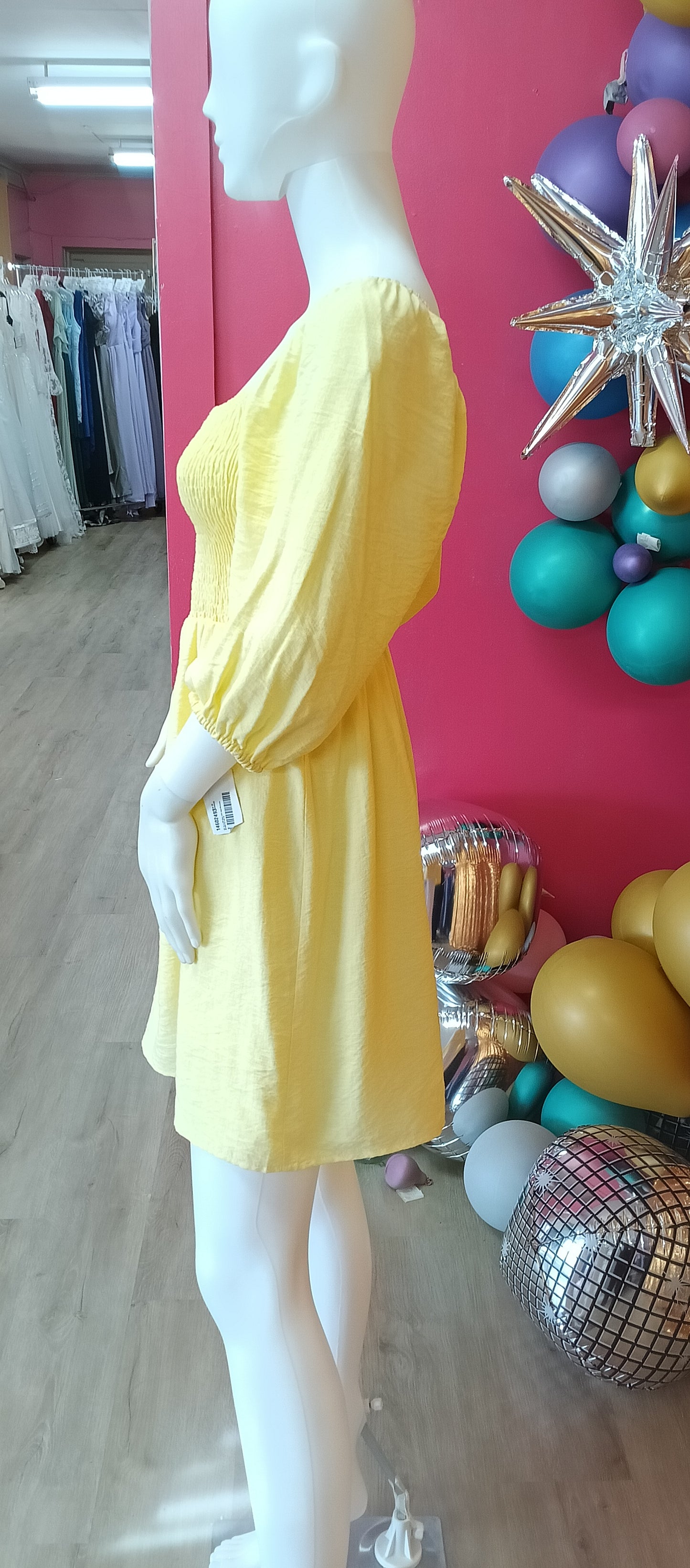 Yellow Long sleeve fit and flare