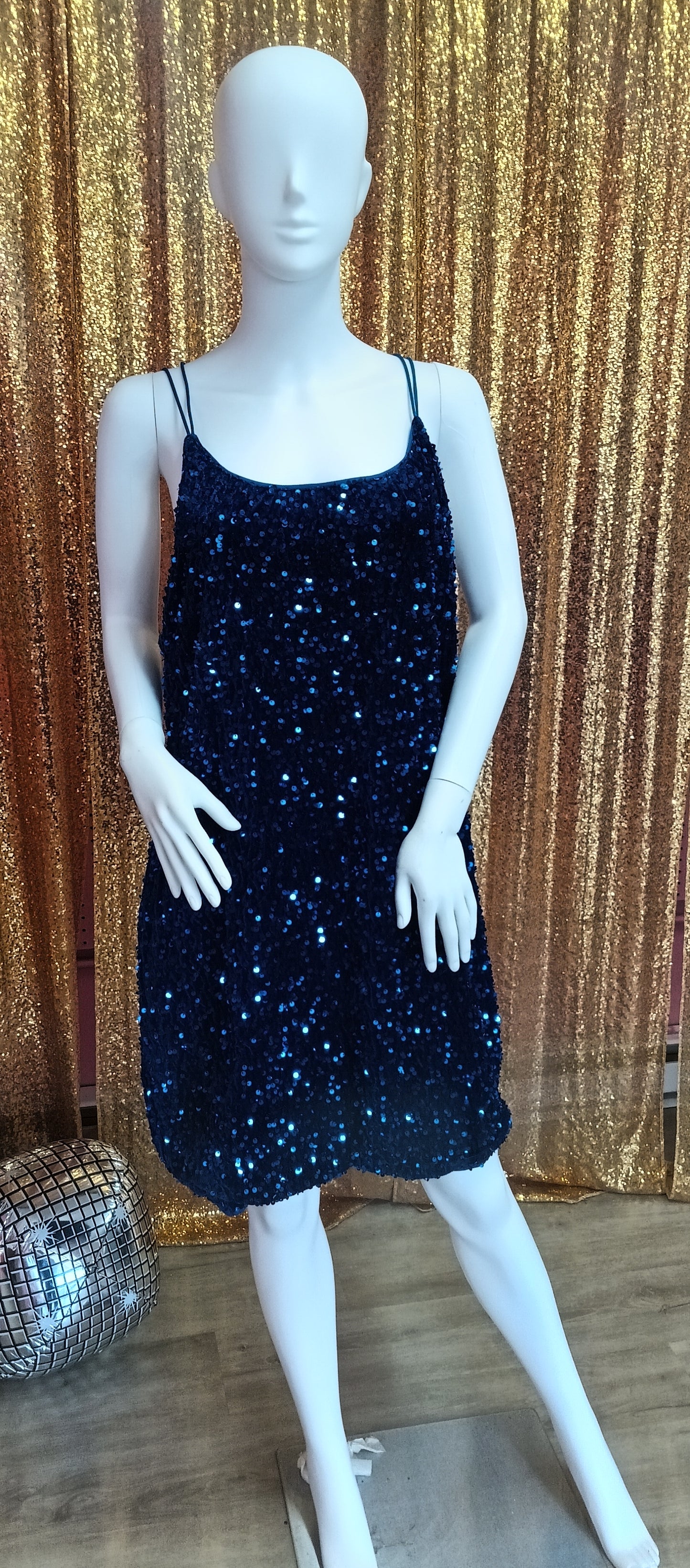 Plus size Royal Blue sequin hoco