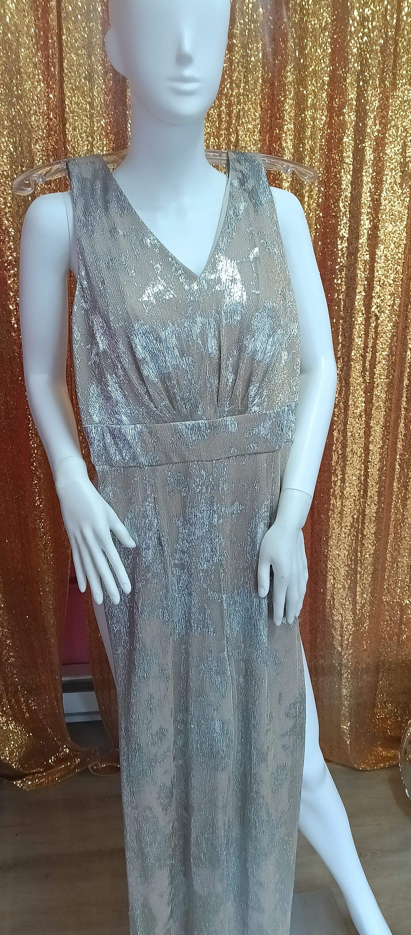 Tahari collection gold jumpsuit