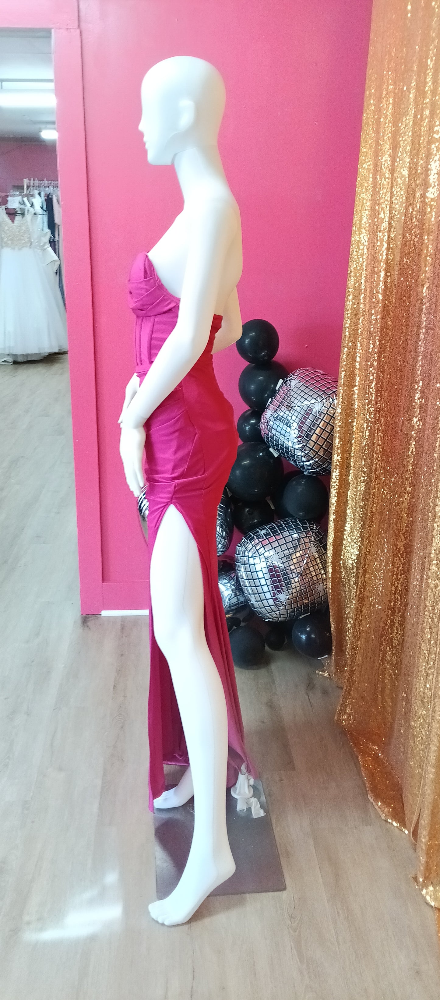 2025 Hot Pink Satin Couture