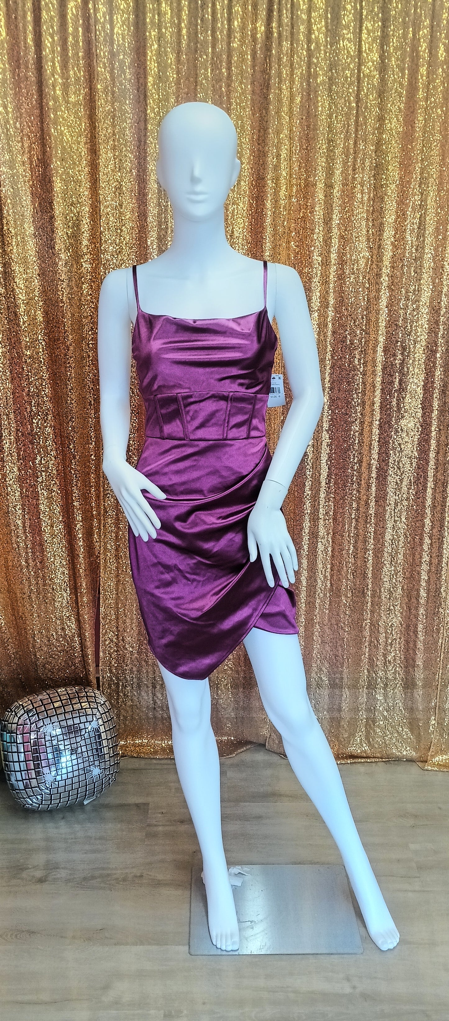 Purple satin hoco