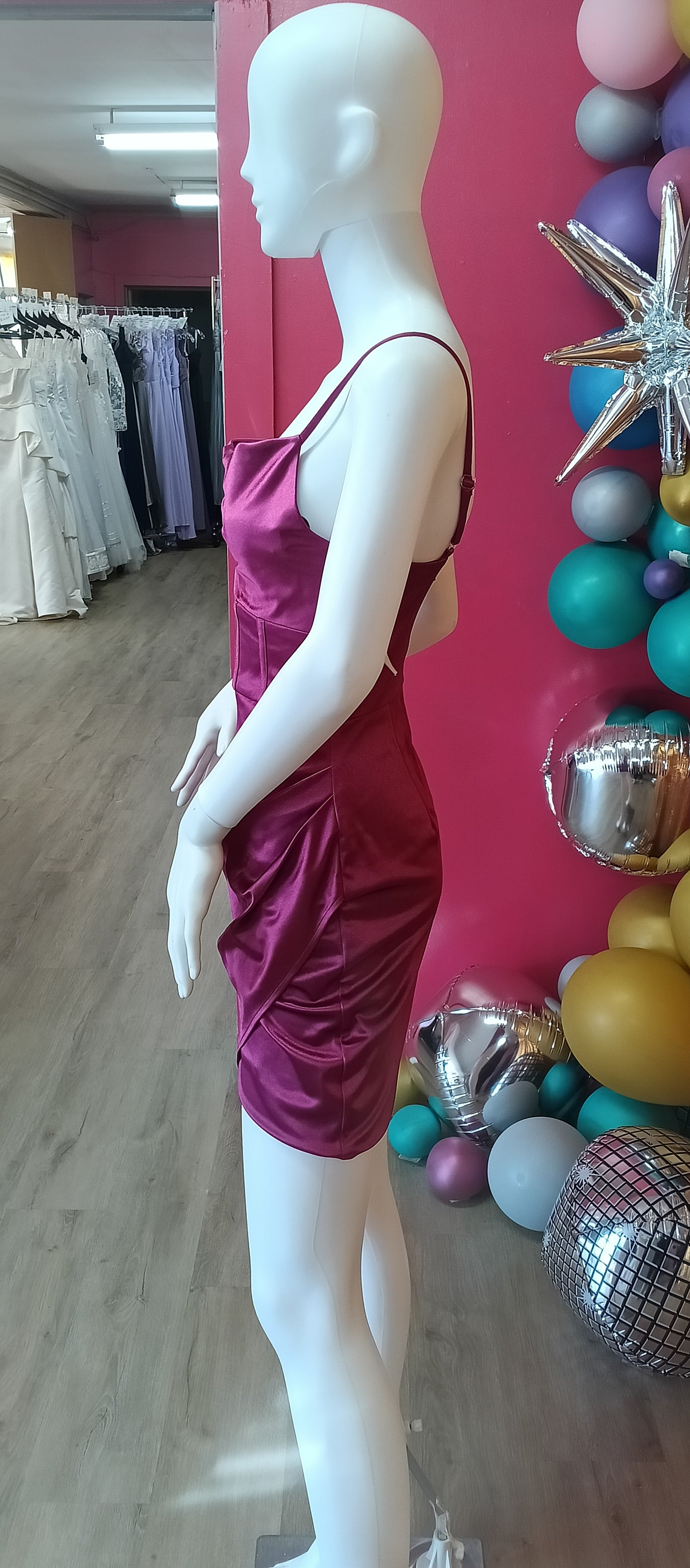 Purple satin hoco