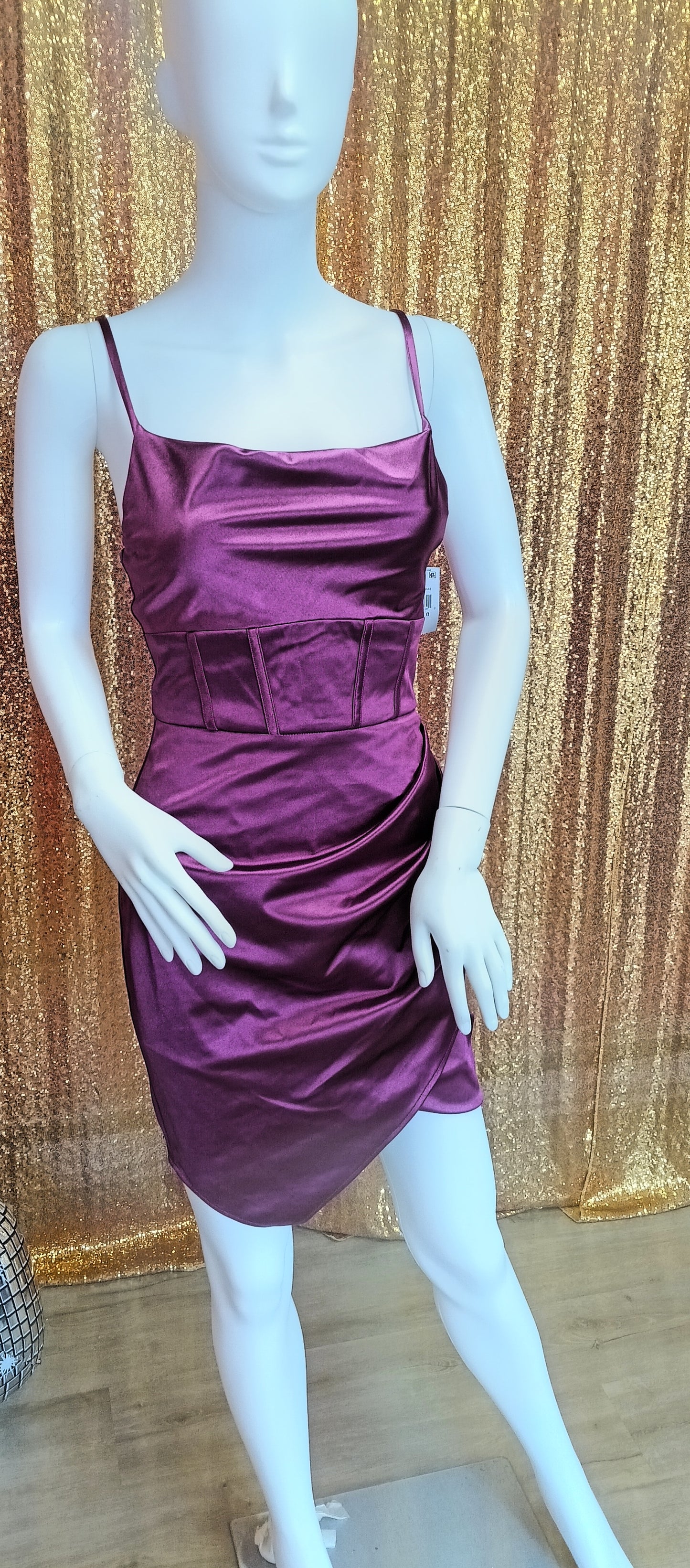 Purple satin hoco
