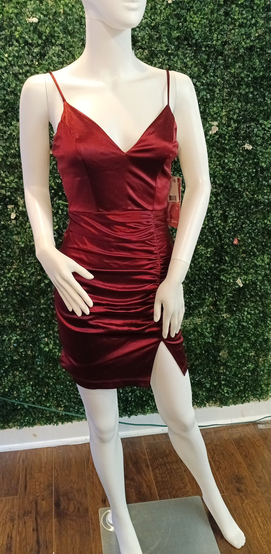 Burgundy Satin Hoco