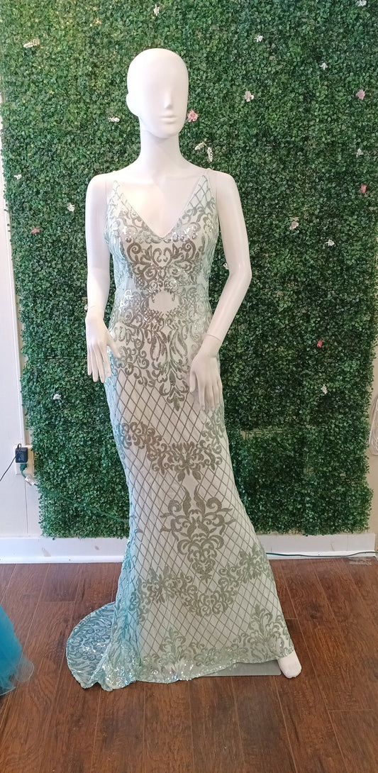 Mint Green Couture Prom Dress