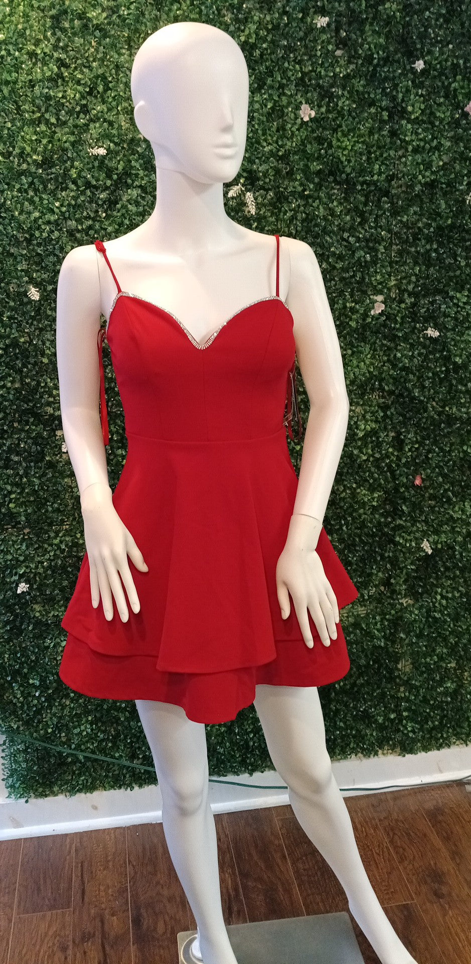 Red sweetheart fit and flare