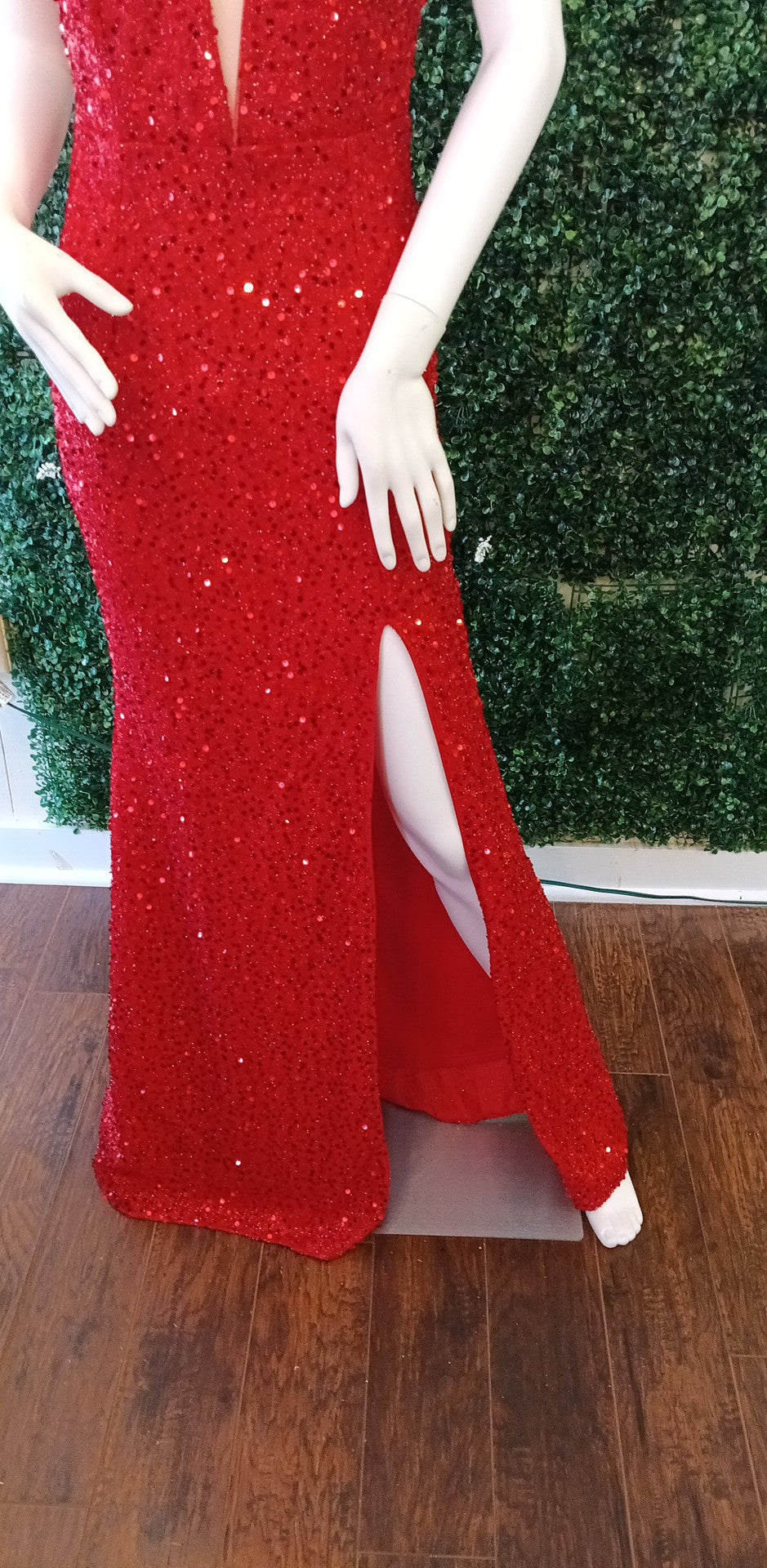 Red Spaghetti Strap Prom Dress