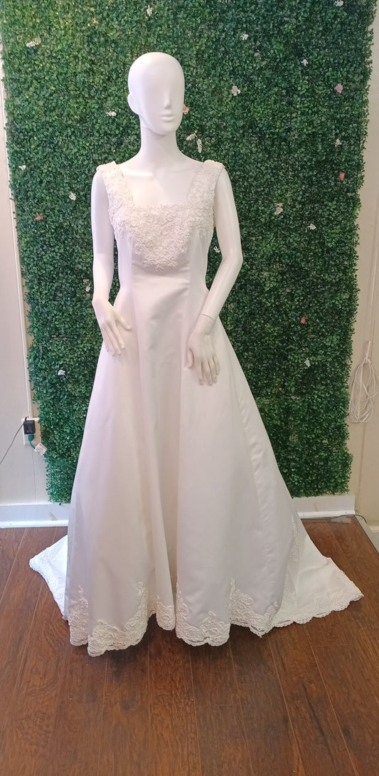 Jasmine White Pearl A-Line Ball gown